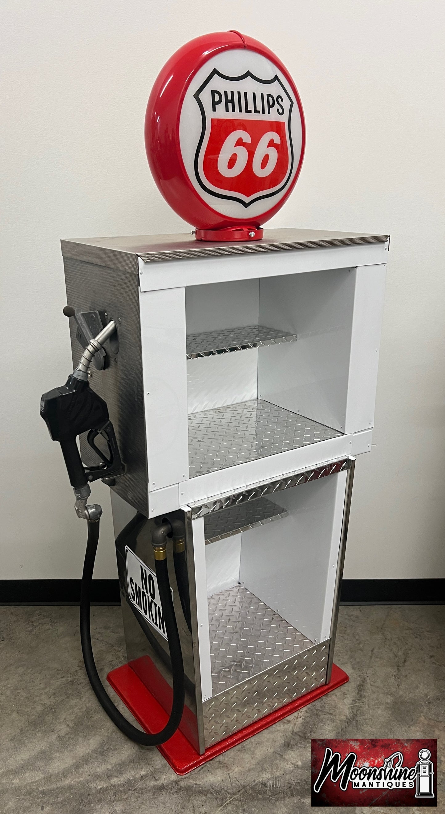 Custom 1960’s PHILLIPS 66 Bennett Gas Pump w/ Display Shelves - Free Shipping!