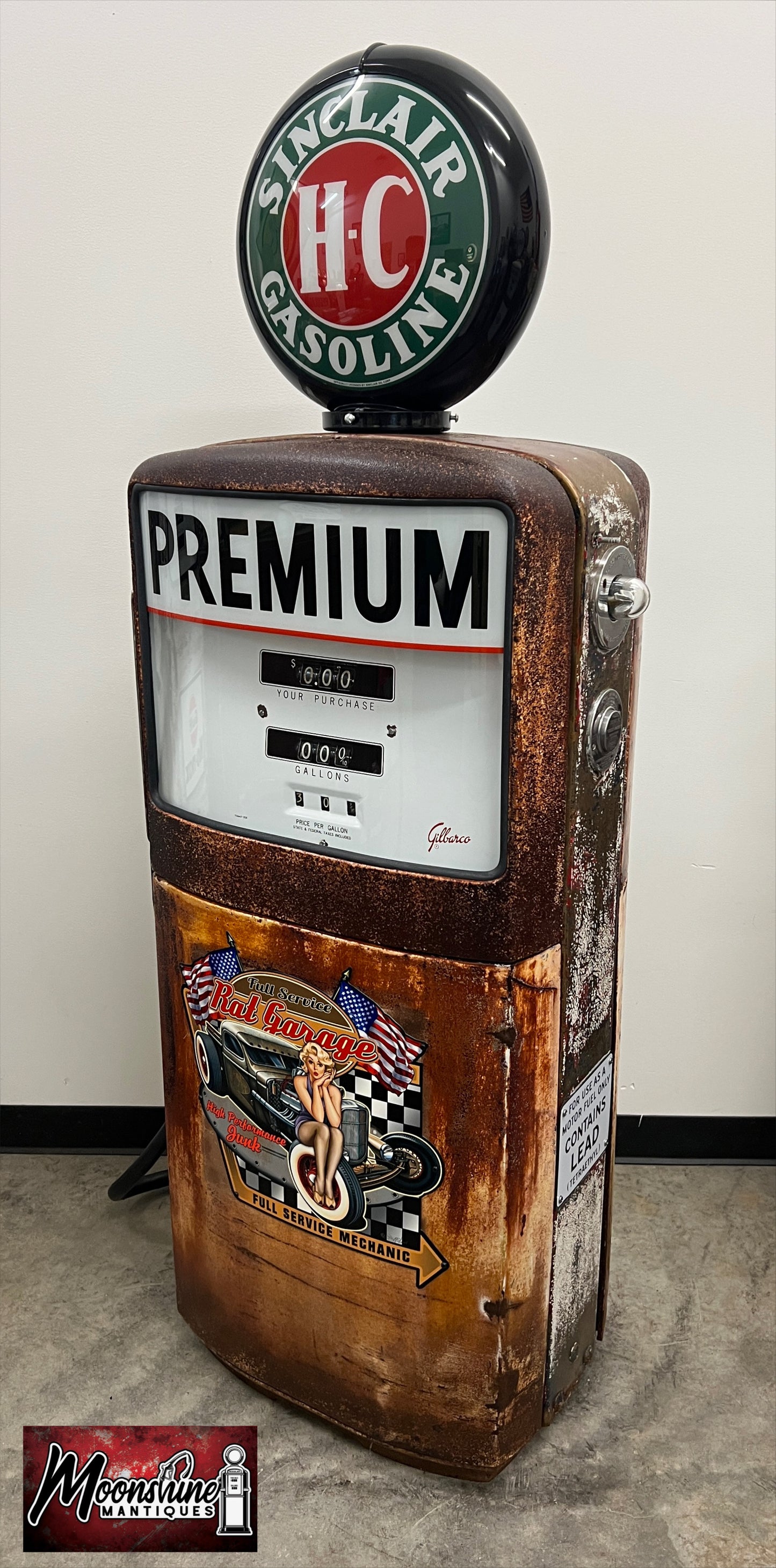 1950’s SINCLAIR H-C Rat Rod Garage Gilbarco Gas Pump - Rustoration - Shipping Available!