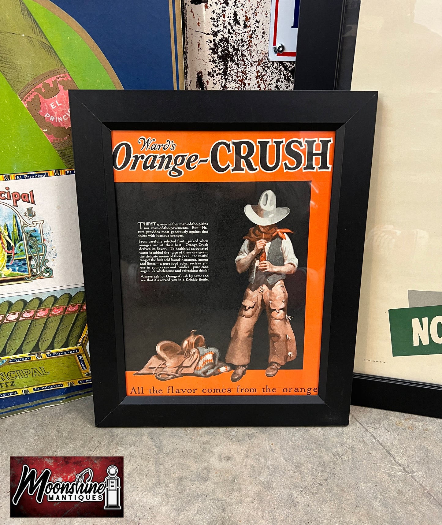 1926 Ward's ORANGE CRUSH Wood Framed Print Ad - Soda Advertising Sign - Free Shipping!