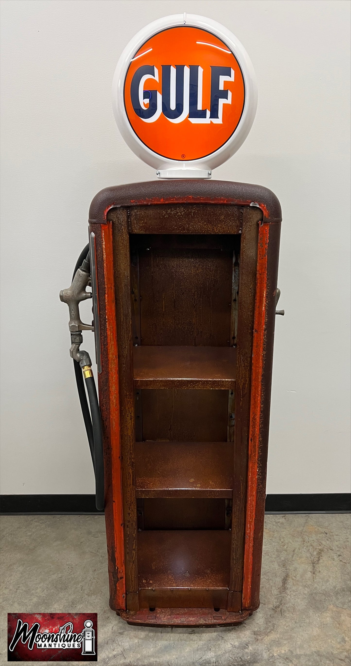 Rustoration 1950’s GULF GASOLINE Gilbarco Gas Pump w/ Shelves - Free Shipping!