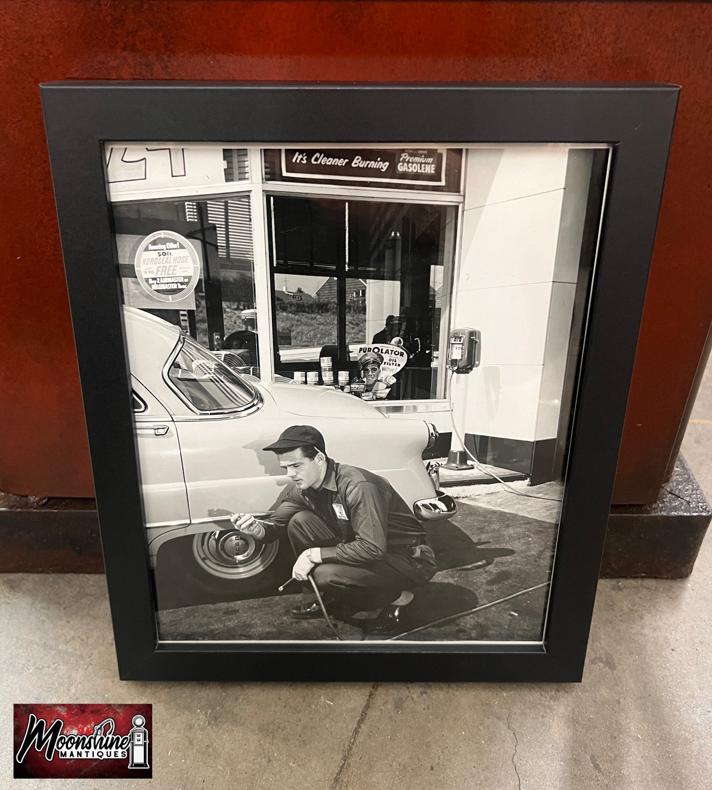 Vtg. Original 1950's CITIES SERVICE STATION Framed Photo - Free Shipping!