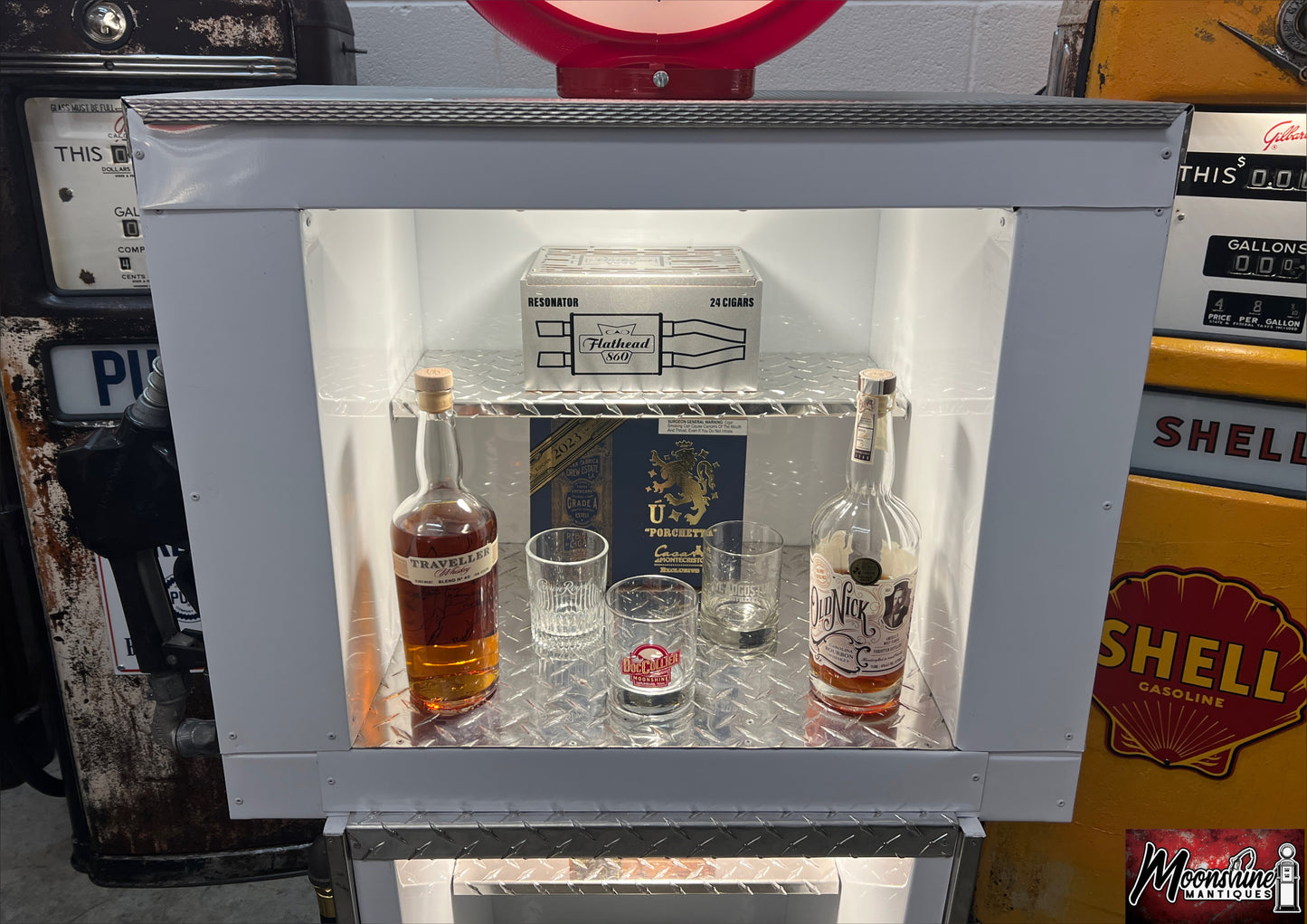 Custom 1960’s PHILLIPS 66 Bennett Gas Pump w/ Display Shelves - Free Shipping!