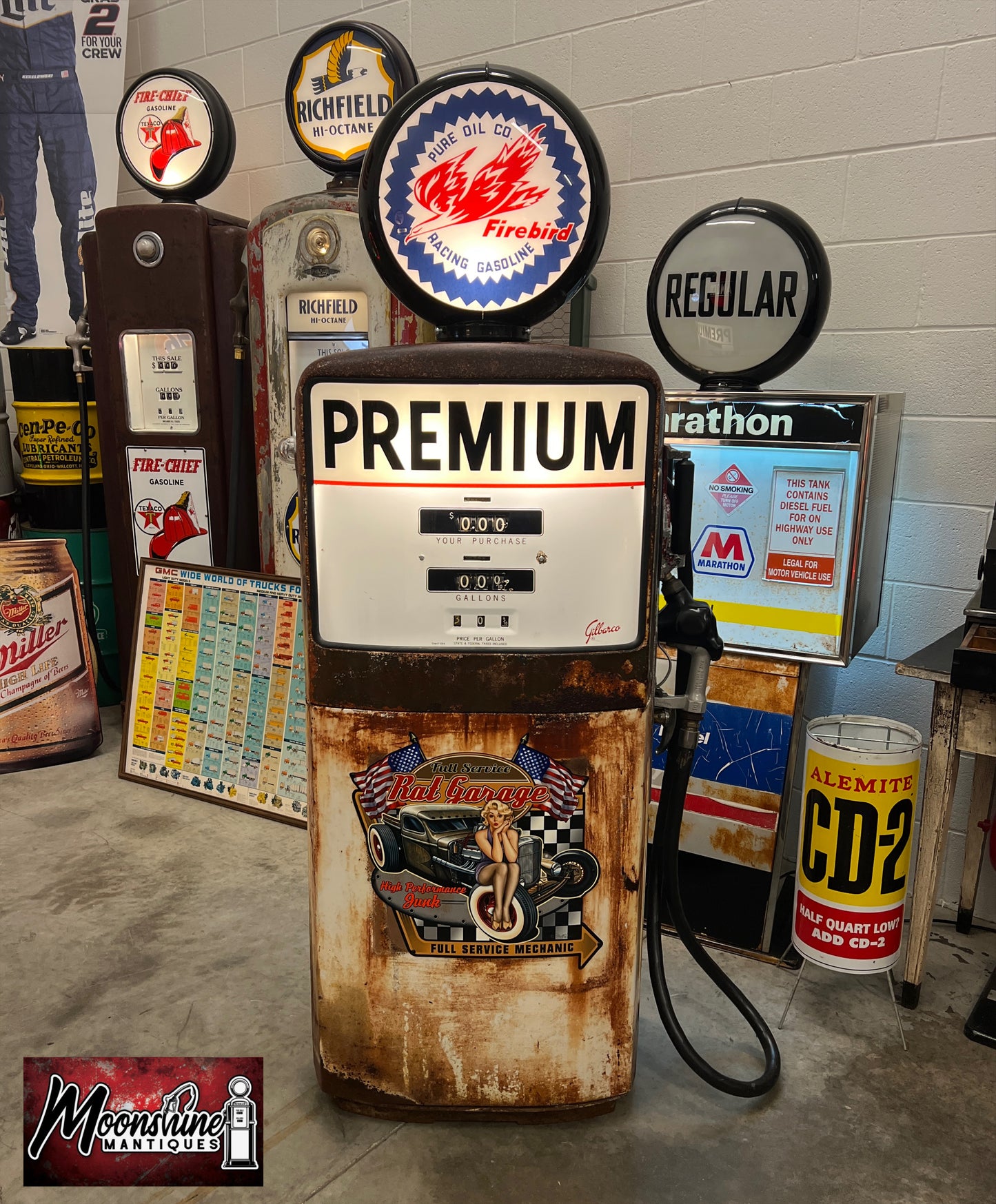 1950’s PURE FIREBIRD Rat Rod Garage Gilbarco Gas Pump - Rustoration - Shipping Available!