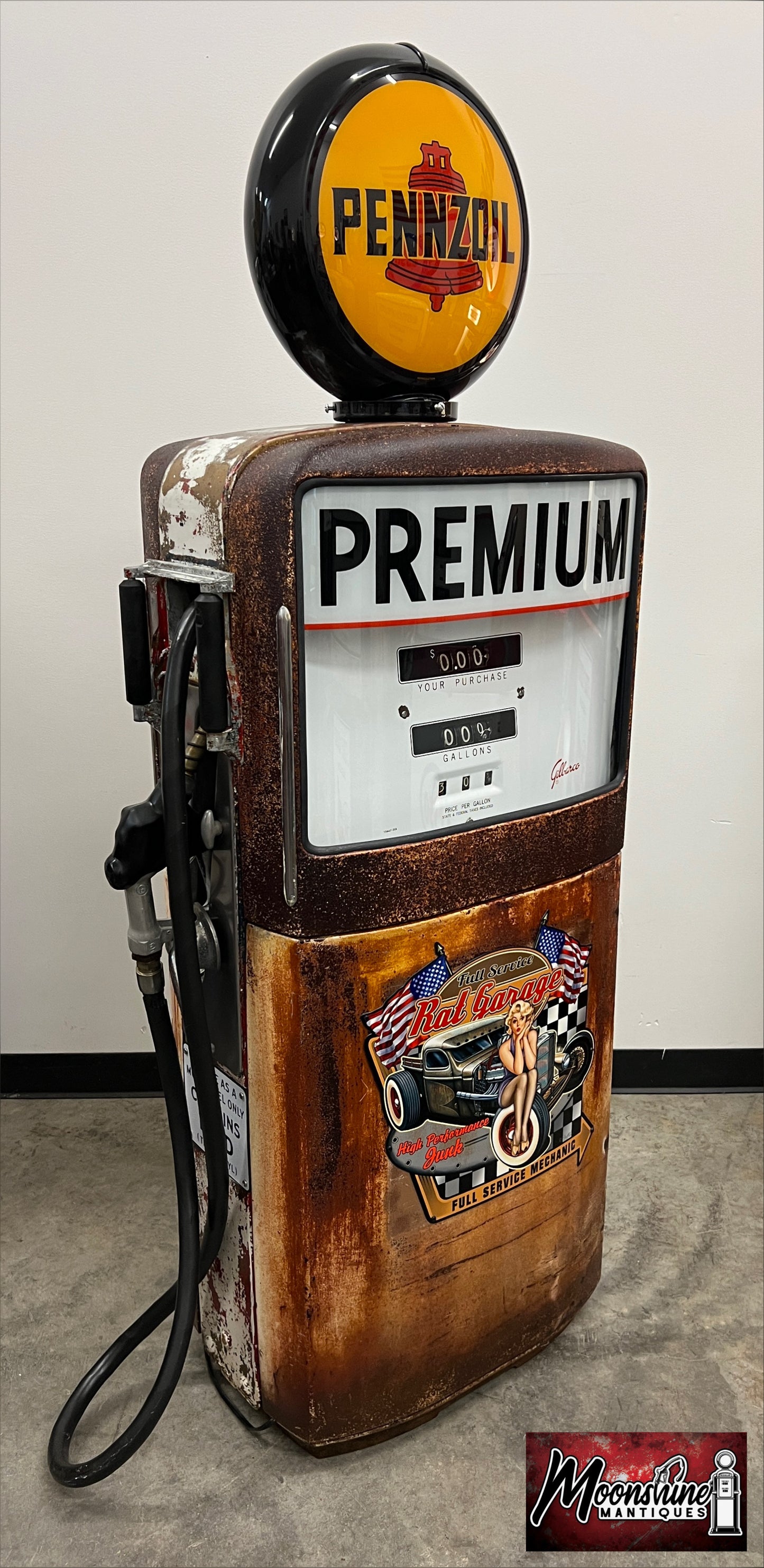 1950’s PENNZOIL Rat Rod Garage Gilbarco Gas Pump - Rustoration - Shipping Available!