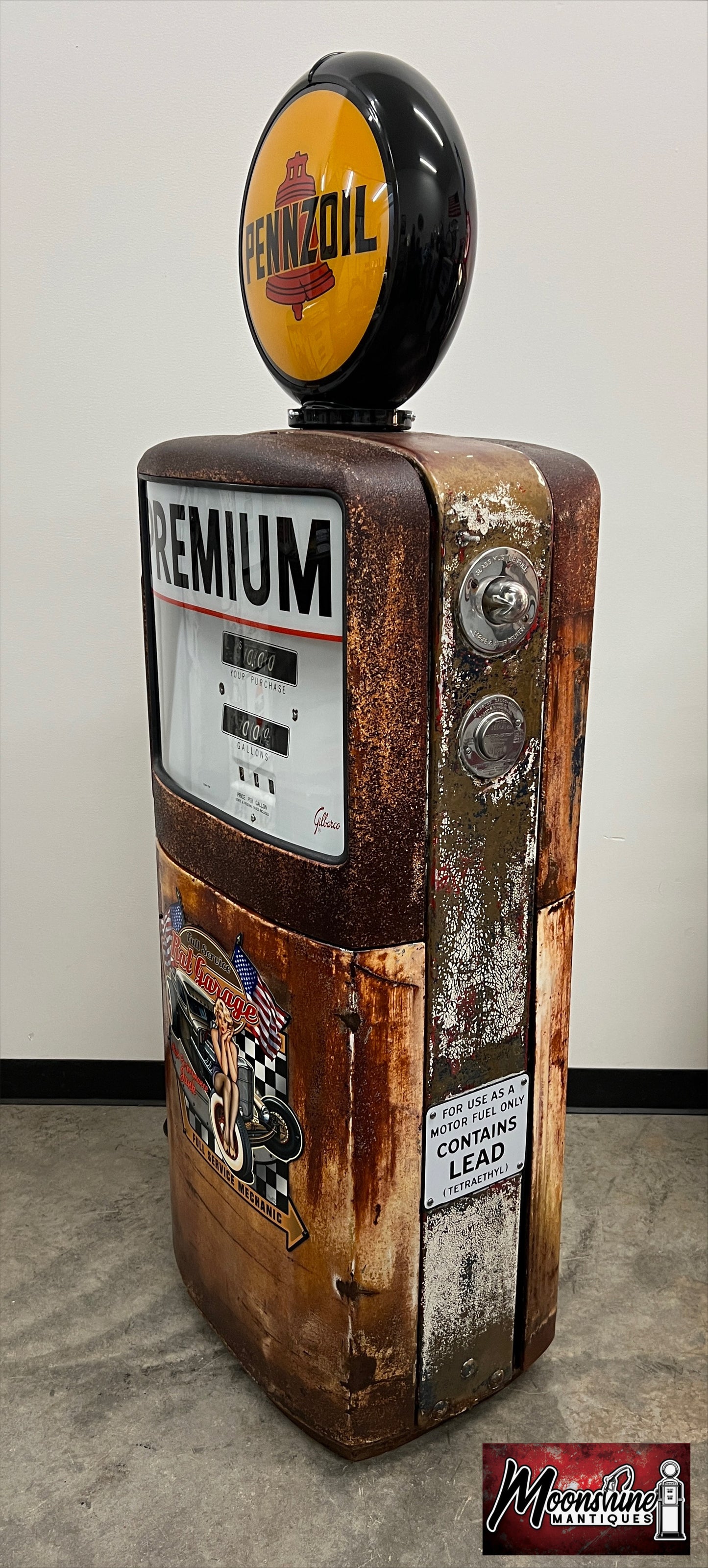 1950’s PENNZOIL Rat Rod Garage Gilbarco Gas Pump - Rustoration - Shipping Available!