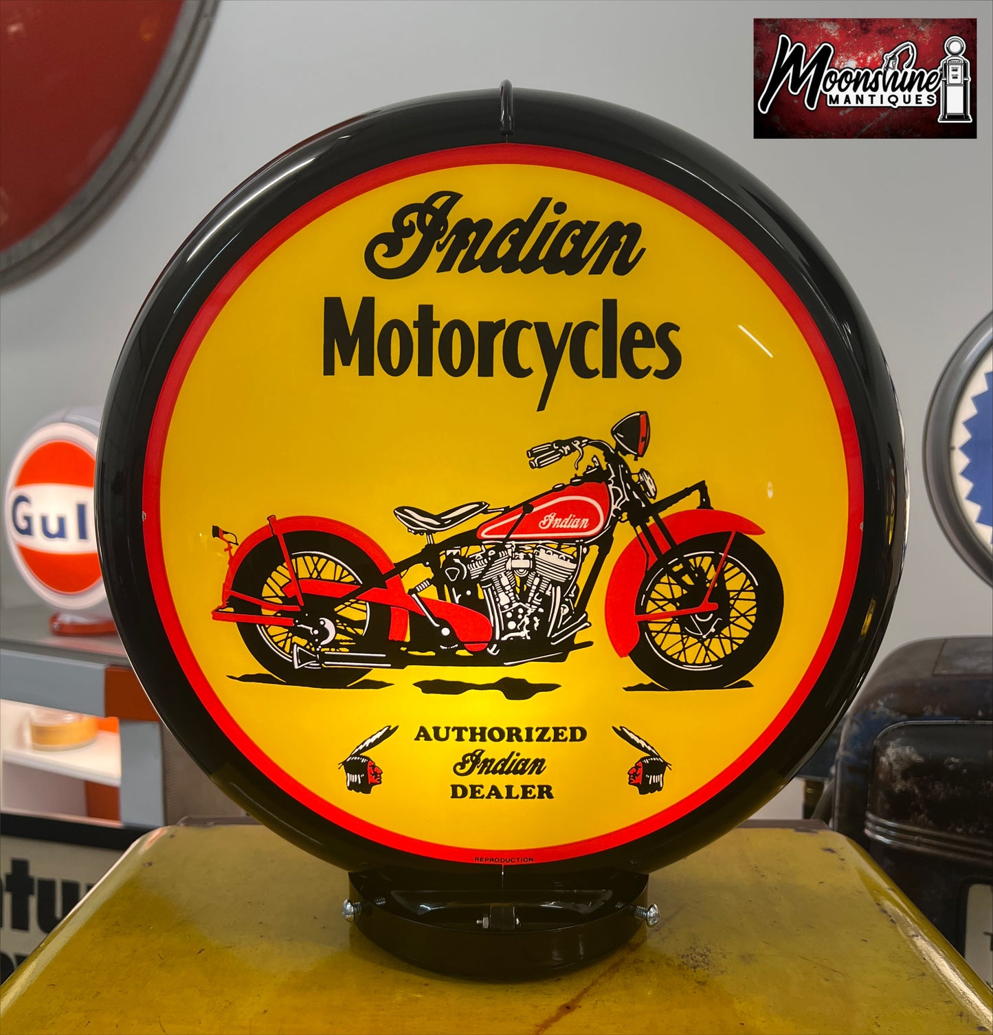 Rustoration 1940’s INDIAN MOTORCYCLES Bowser Gas Pump w/ Shelves - Free Shipping!