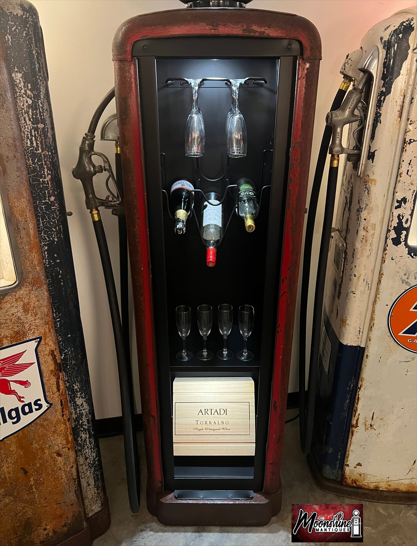 1930’s BUFFALO GASOLINE Gilbarco Gas Pump Wine Cabinet - Home / Bar Decor - Free Shipping!