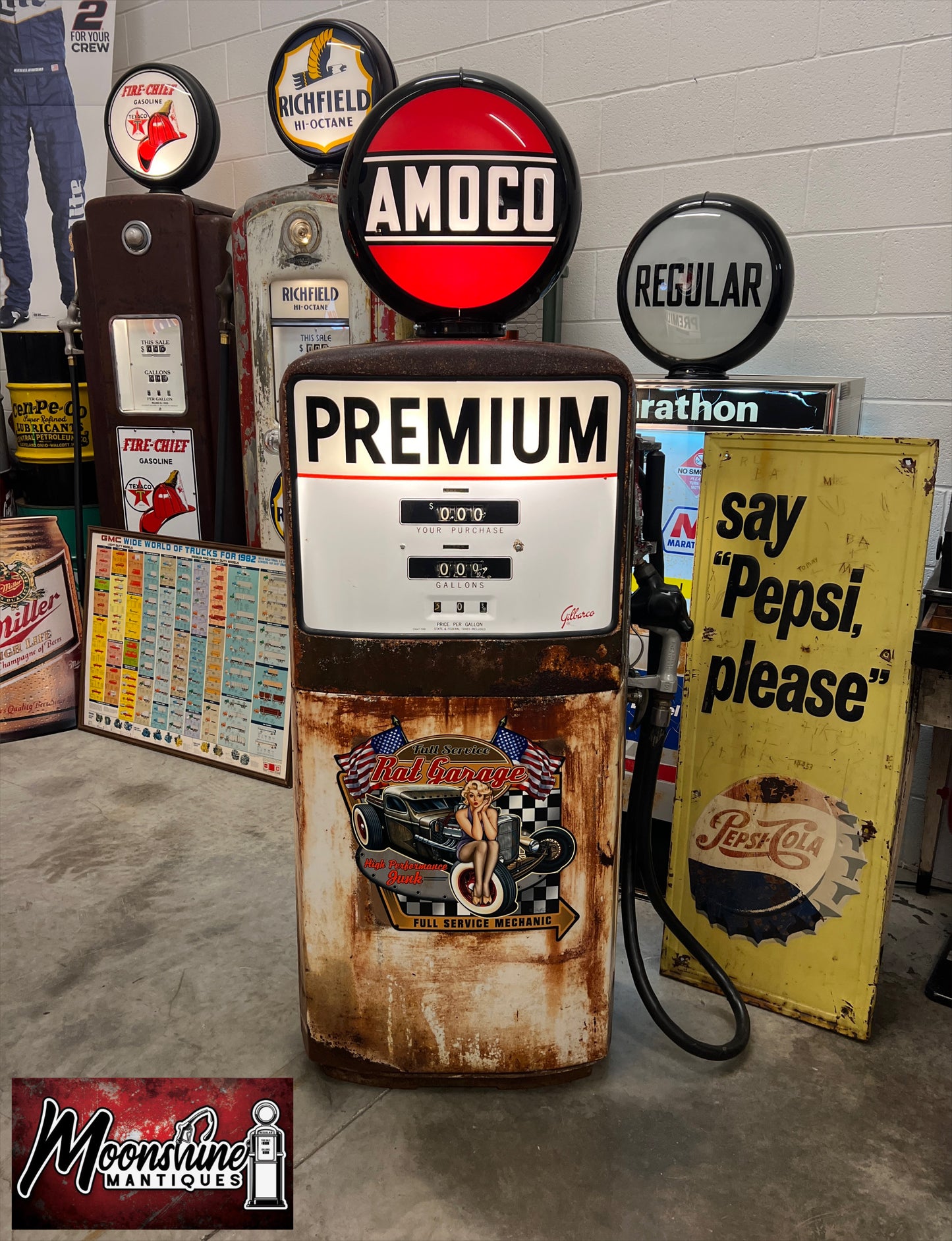 1950’s AMOCO Rat Rod Garage Gilbarco Gas Pump - Rustoration - Shipping Available!
