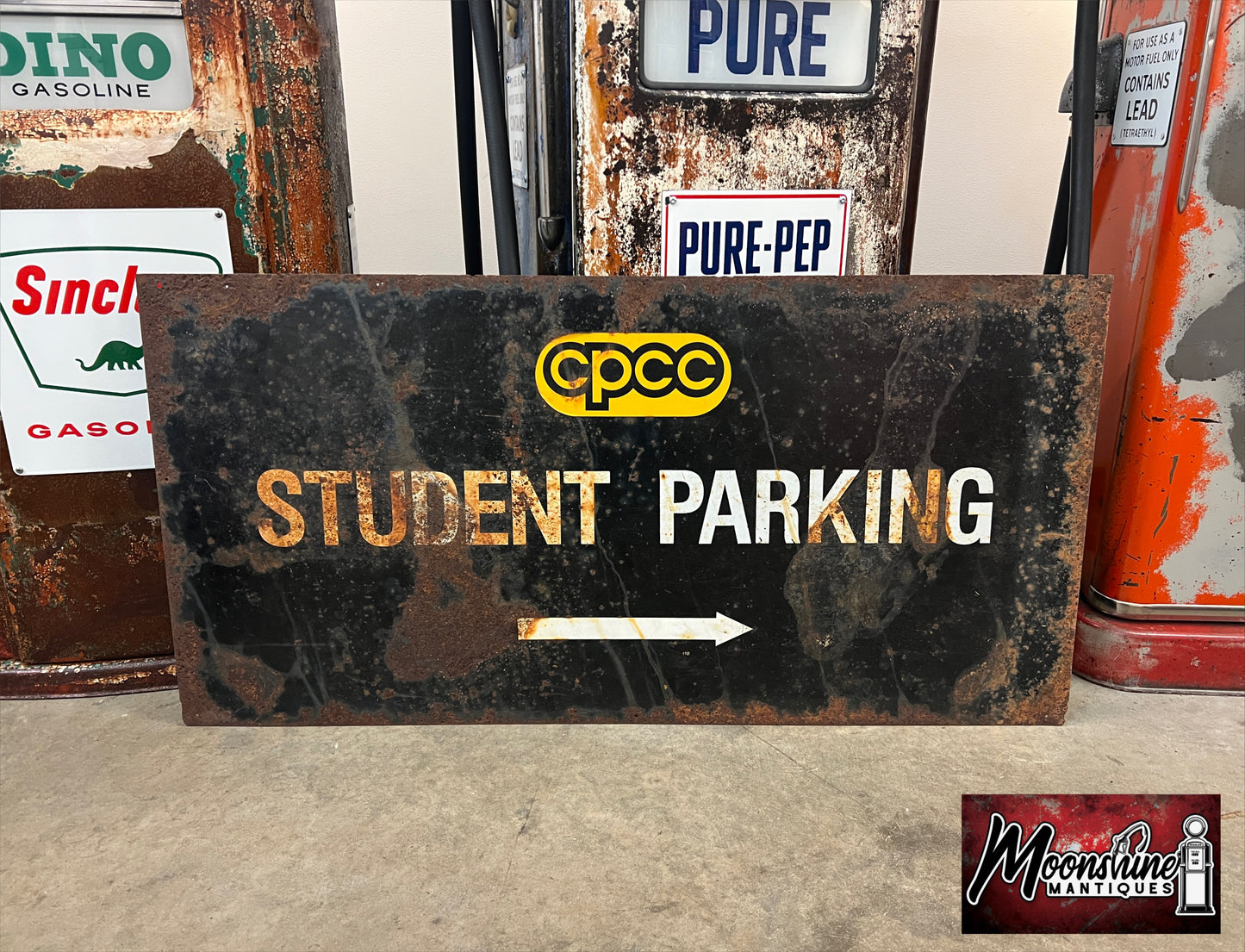 Vtg CPCC Central Piedmont Community College Student Parking Sign - Charlotte, NC - Free Shipping!