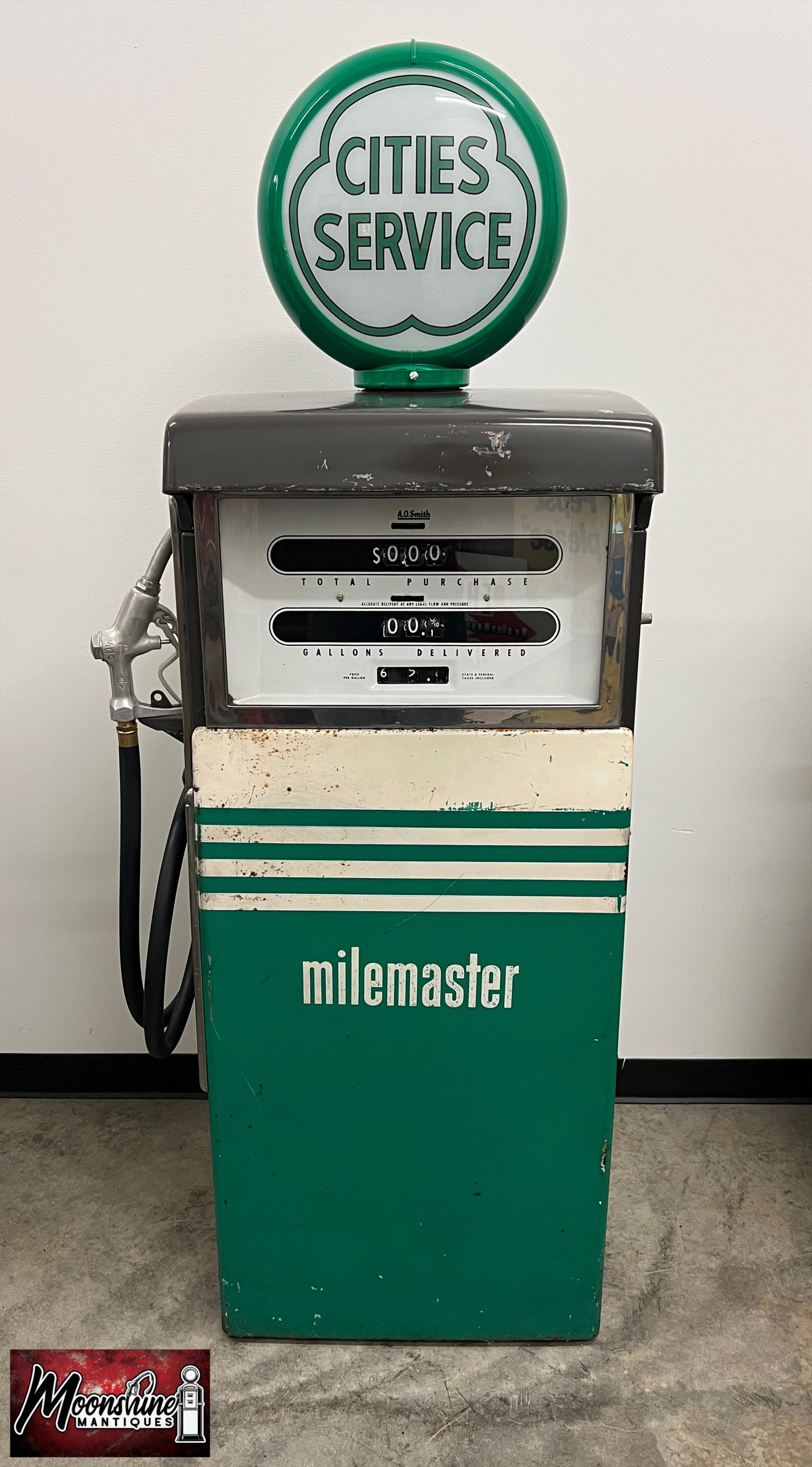 Rustoration 1950’s CITIES SERVICE Gasoline A.O. Smith Gas Pump - Shipping Available!