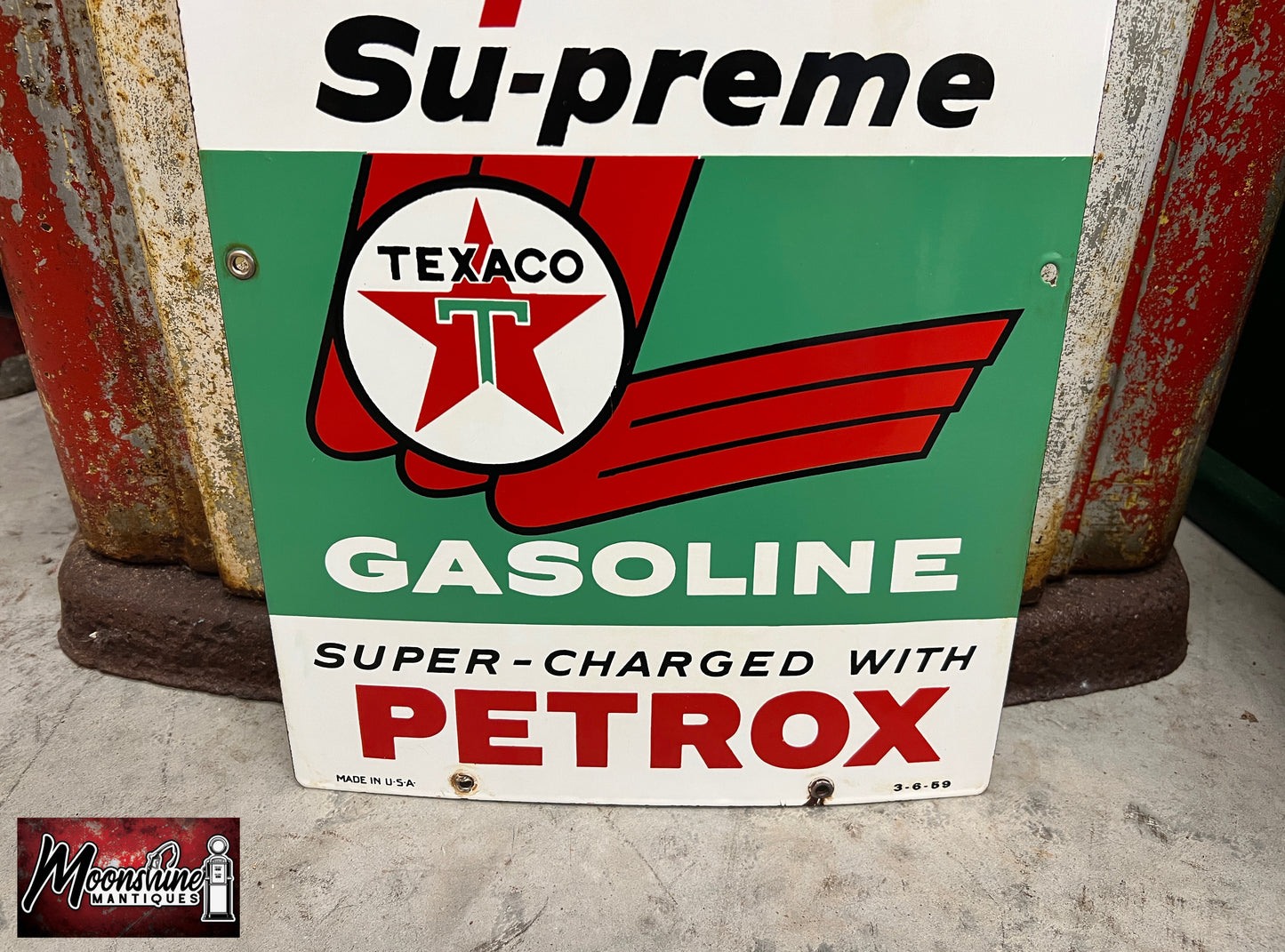 MATCHING PAIR of 1950's TEXACO Sky Chief Porcelain Gas Pump Plate Signs - Free Shipping!