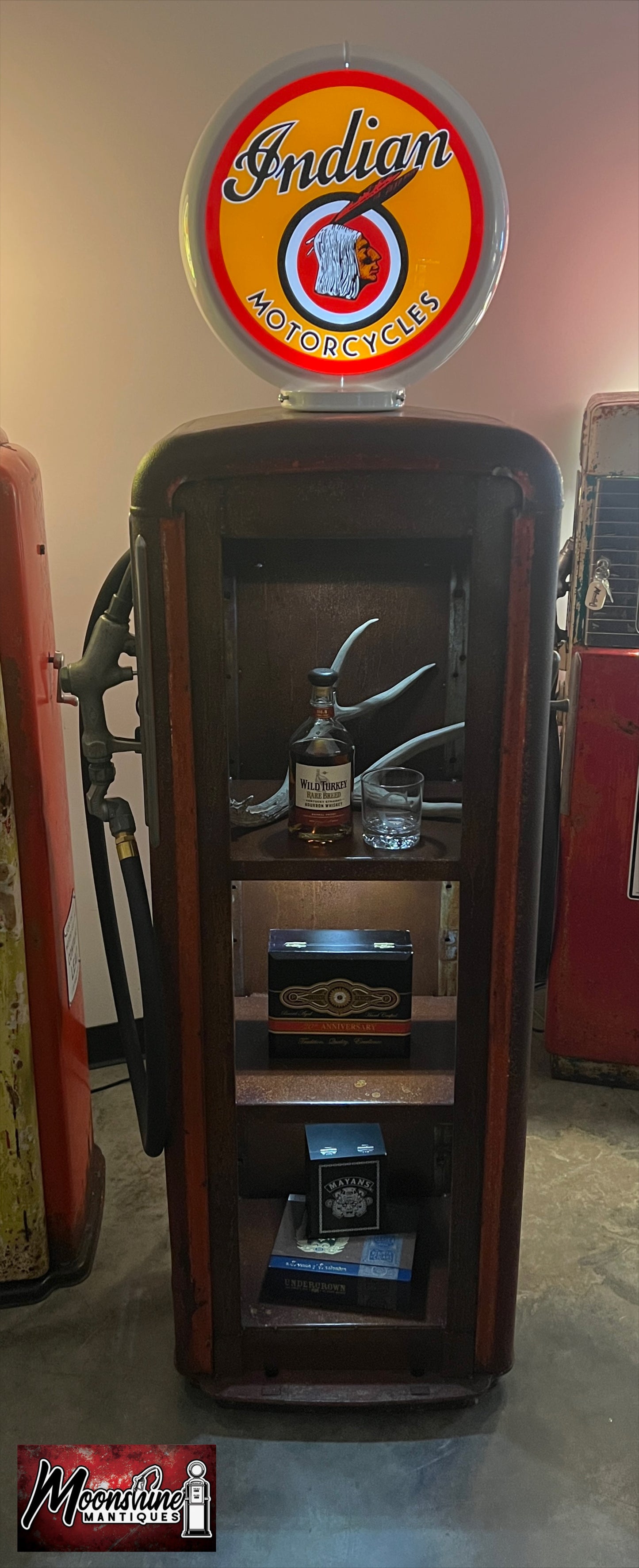 1950’s INDIAN MOTORCYCLES Gilbarco Gas Pump w/ Custom Shelves - Rustoration - Free Shipping!