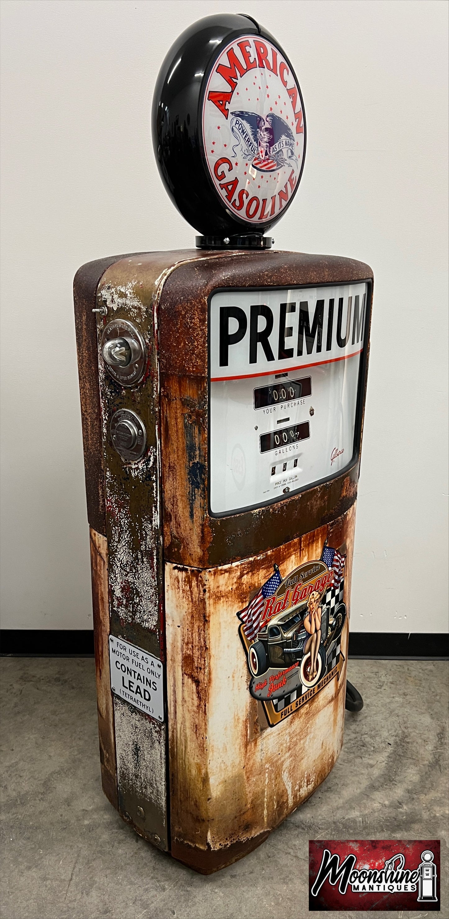 1950’s AMERICAN GASOLINE Rat Rod Garage Gilbarco Gas Pump - Rustoration - Shipping Available!
