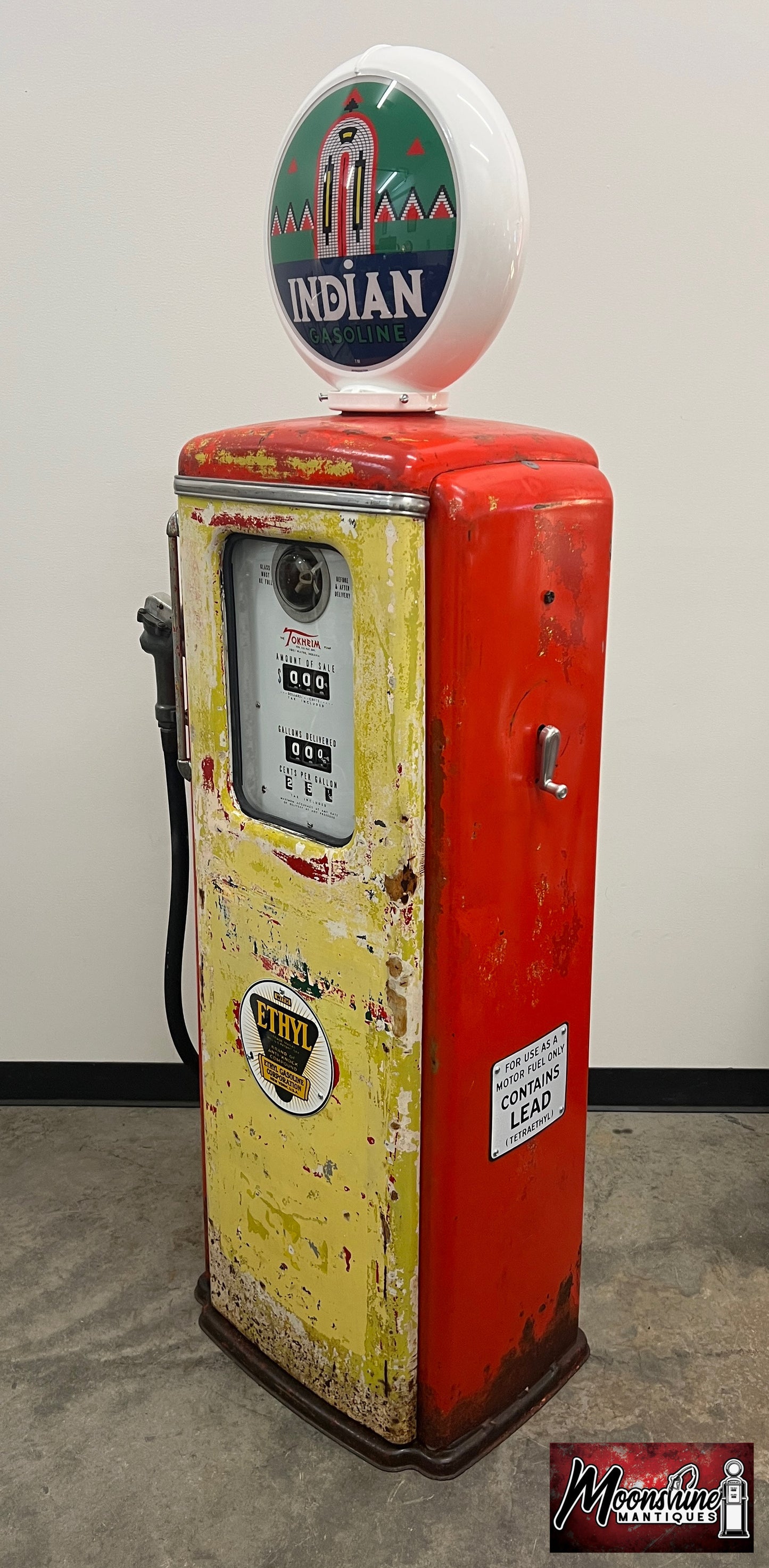 Rustoration 1940’s INDIAN GASOLINE Tokheim 39 Gas Pump - Gas & Oil - Shipping Available!