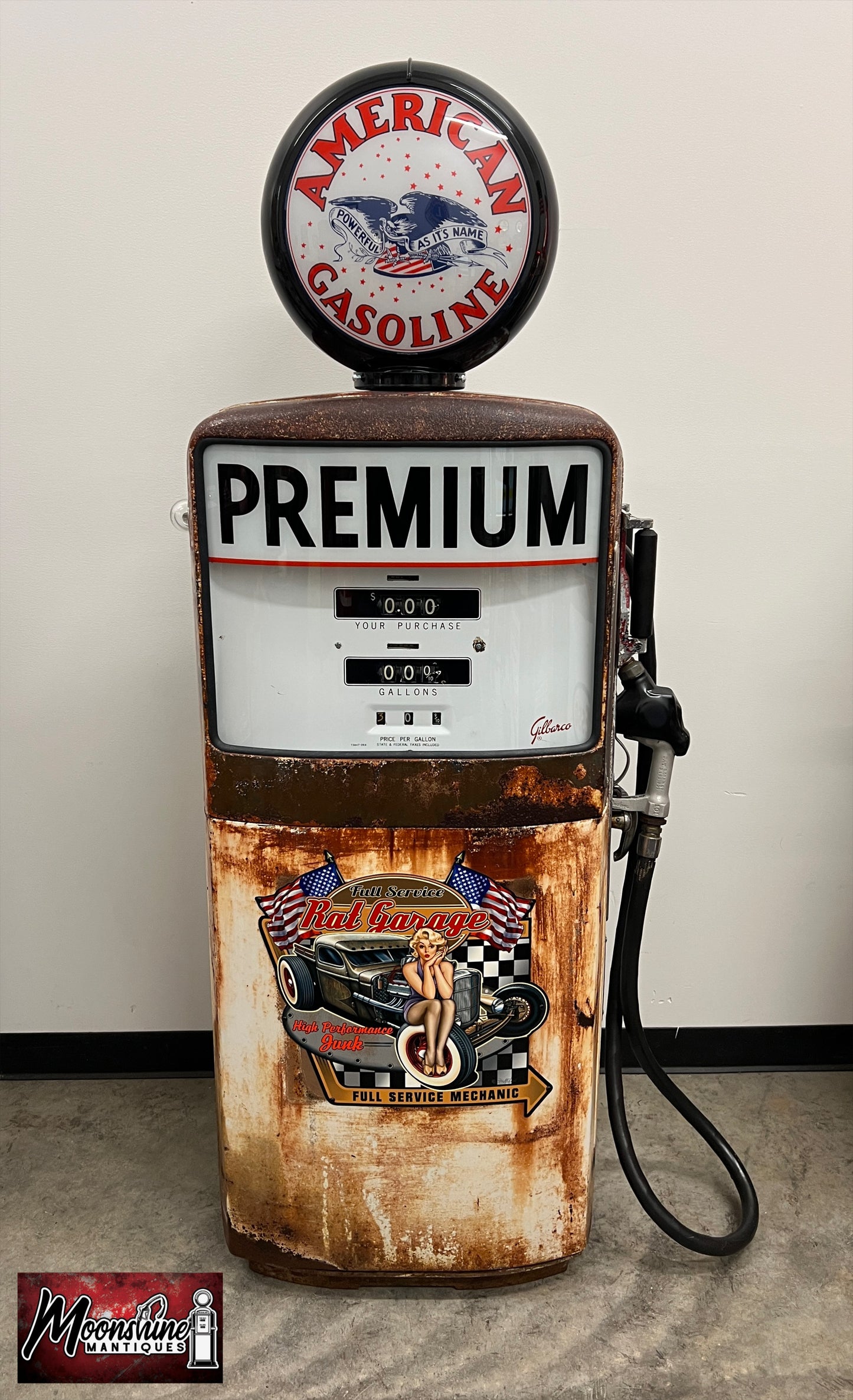 1950’s AMERICAN GASOLINE Rat Rod Garage Gilbarco Gas Pump - Rustoration - Shipping Available!