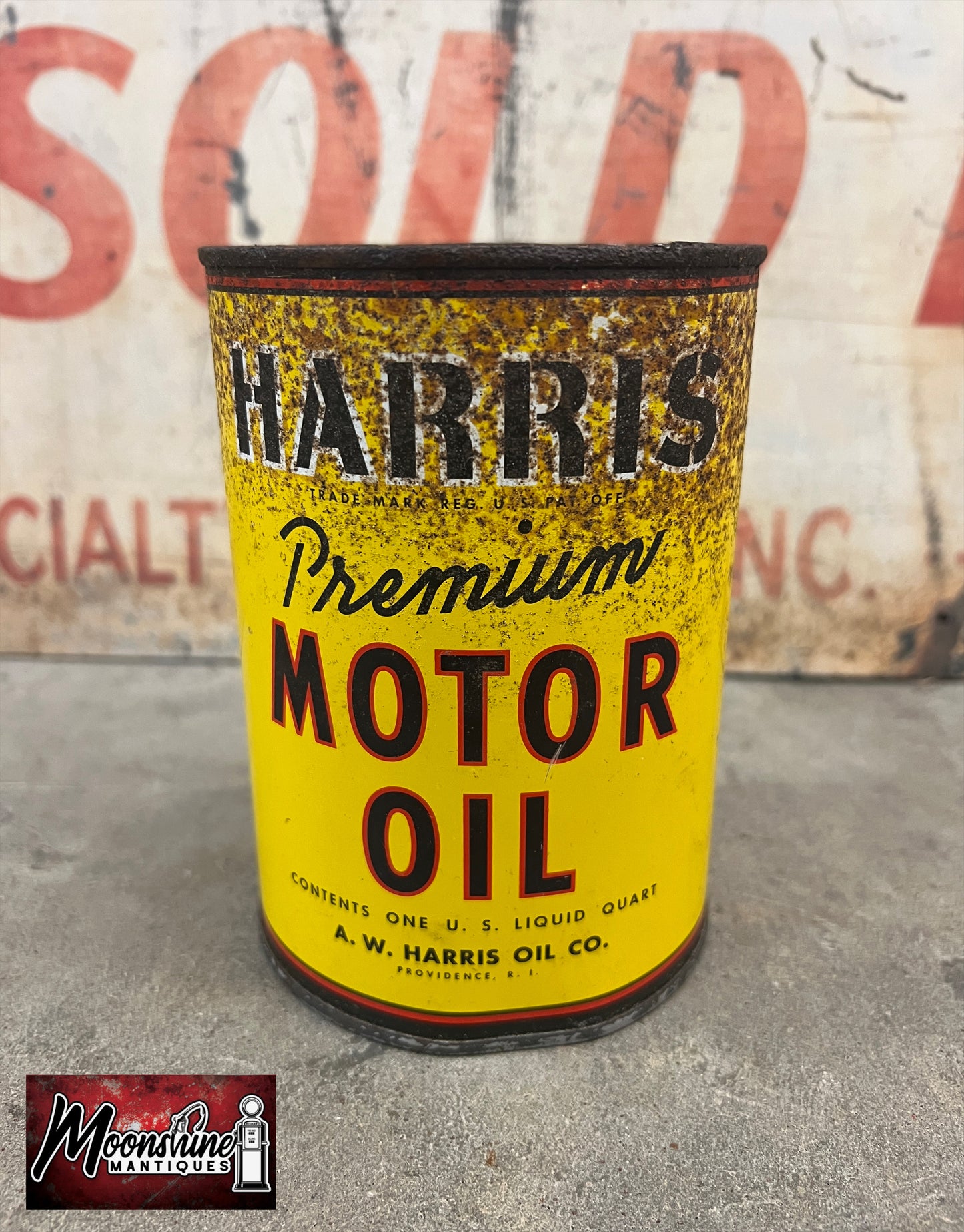 1950’s HARRIS Motor Oil Can 1 qt. - Free Shipping!