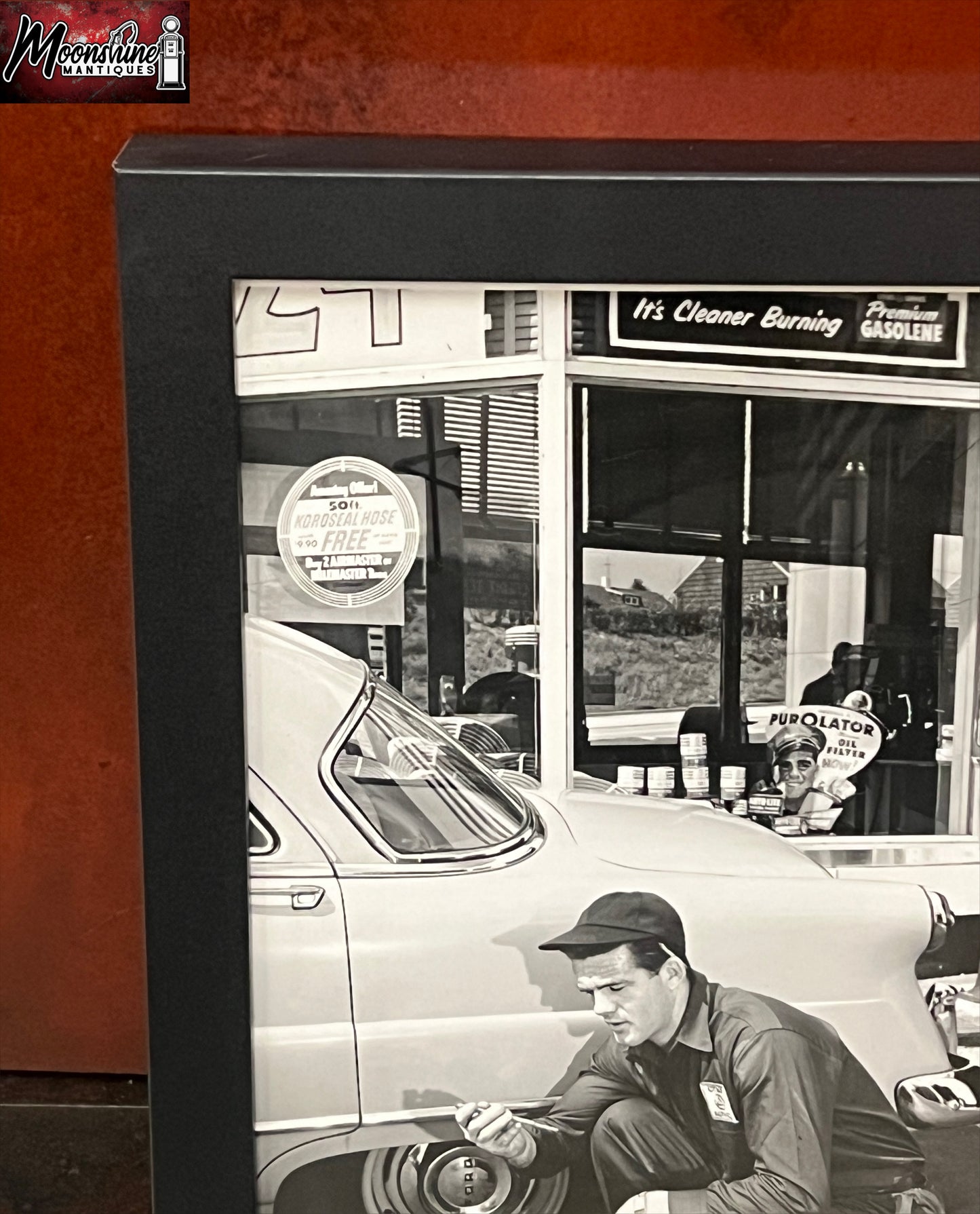 Vtg. Original 1950's CITIES SERVICE STATION Framed Photo - Free Shipping!