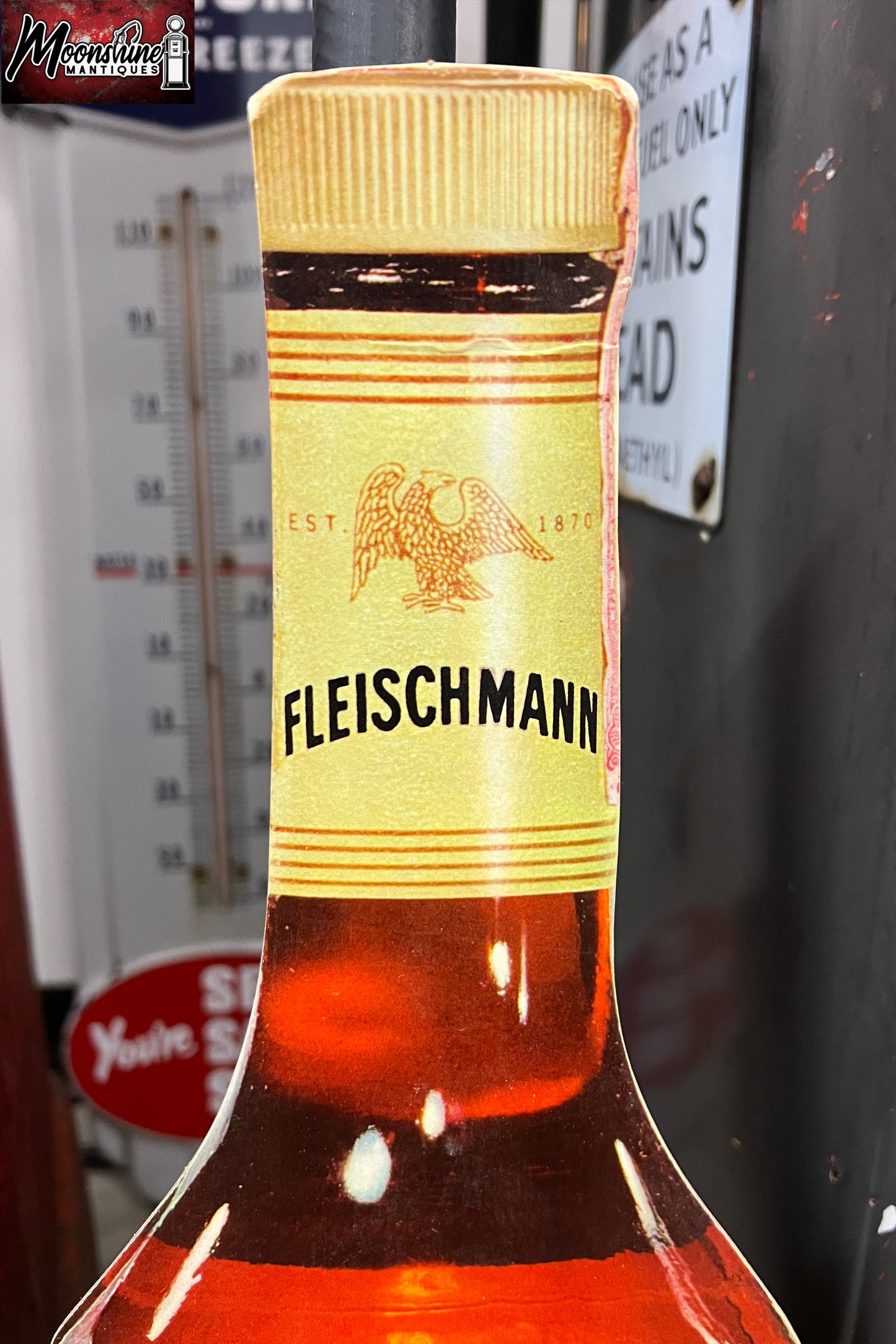 1950’s FLEISHMANN'S Bourbon Whiskey Advertising Sign - Cardboard Store Display - Free Shipping!
