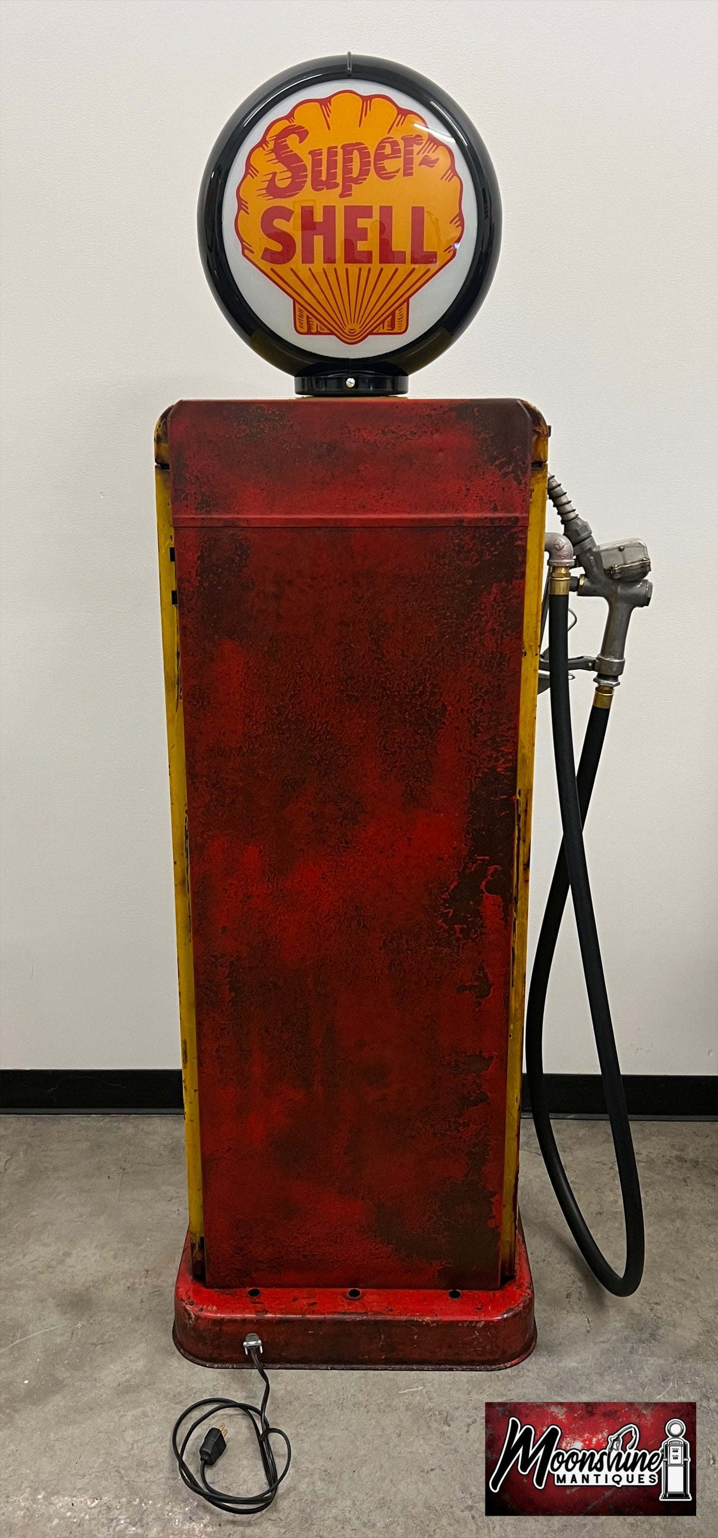 Rustoration 1940’s SUPER SHELL Bowser Gas Pump w/ Shelves - Mancave Decor - Free Shipping!