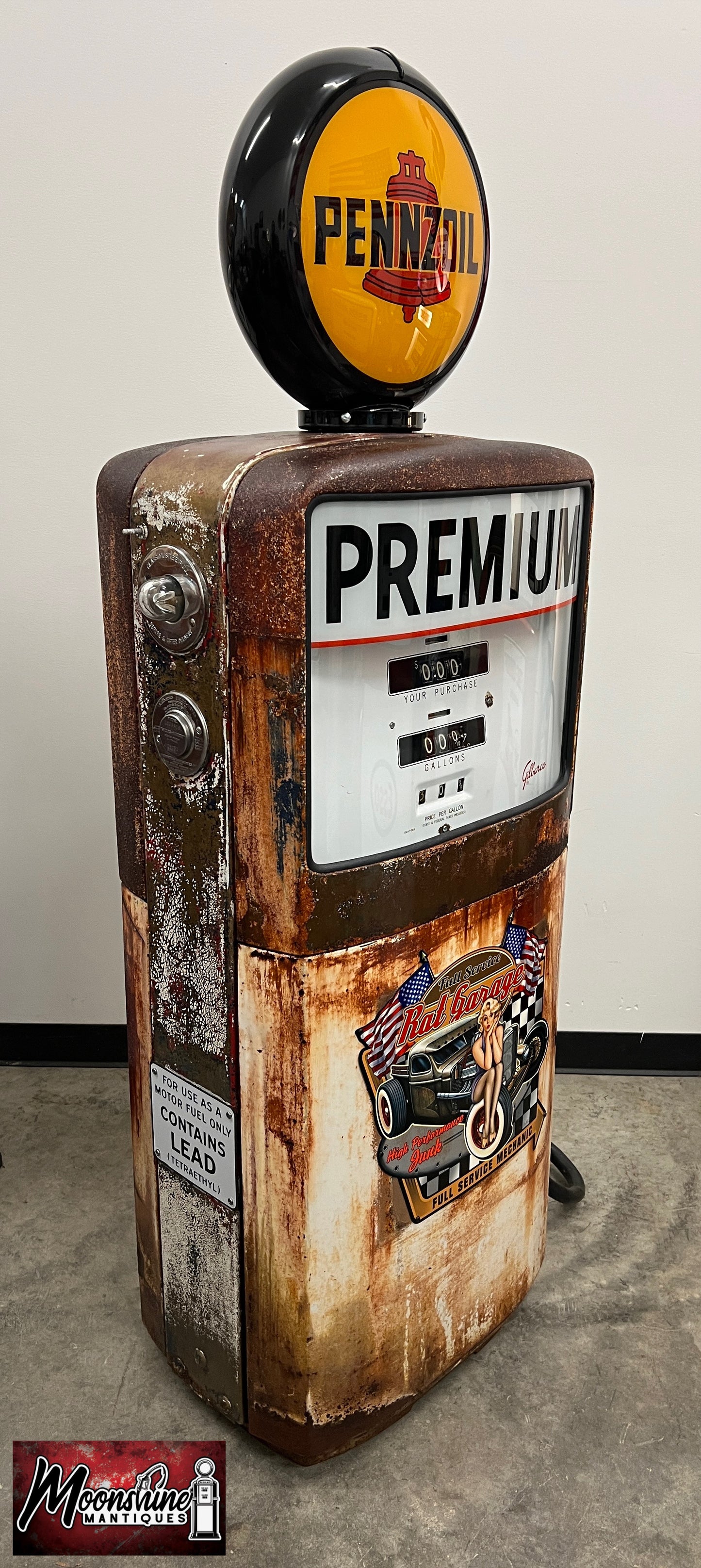 1950’s PENNZOIL Rat Rod Garage Gilbarco Gas Pump - Rustoration - Shipping Available!