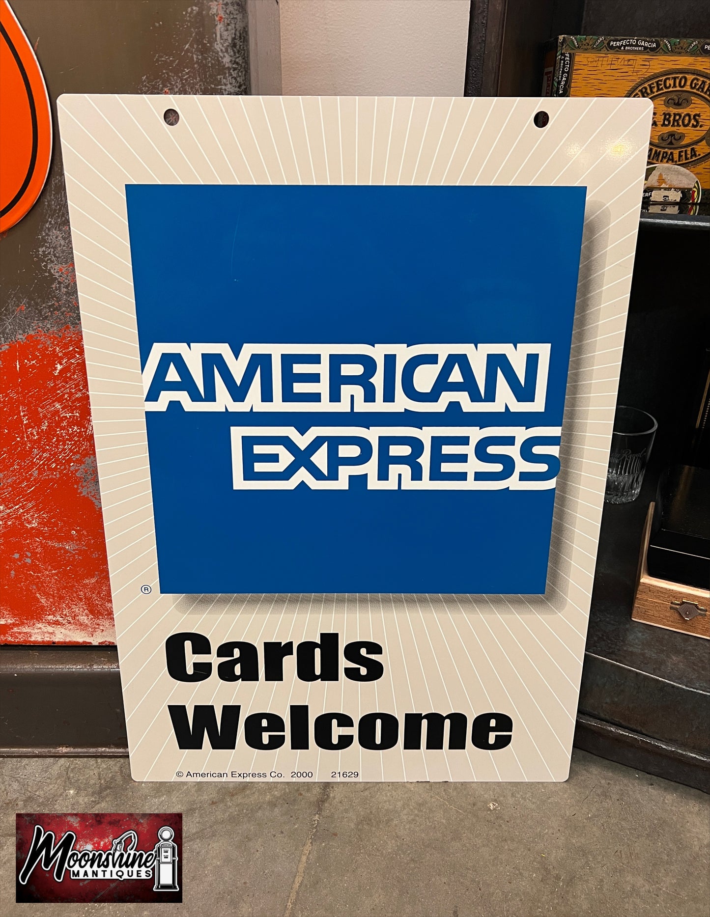 NOS - Vtg. AMERICAN EXPRESS Sign w/ Hanging Bracket - Free Shipping!
