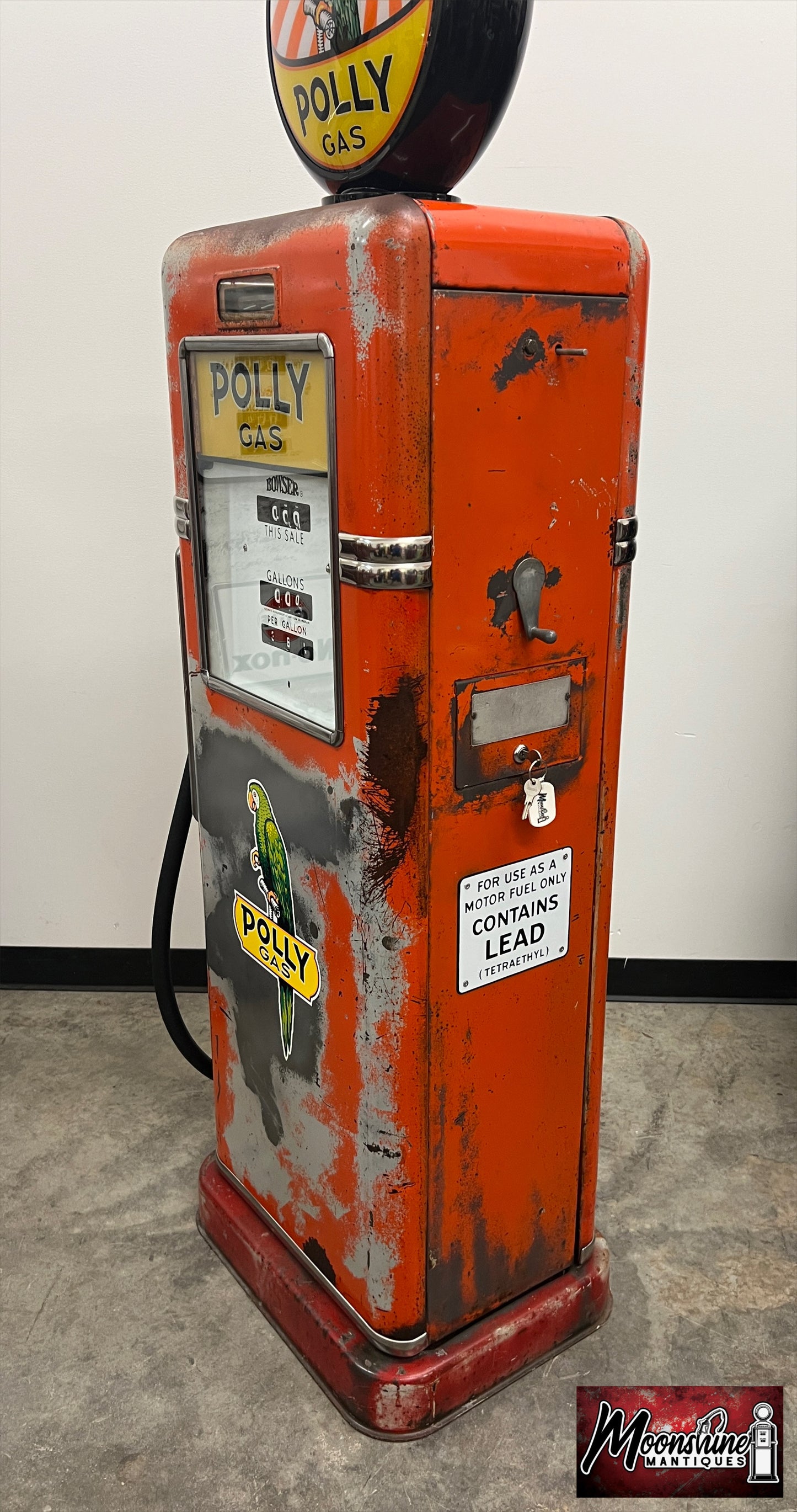 1940’s POLLY GASOLINE Bowser Gas Pump - Rustoration - Shipping Available!