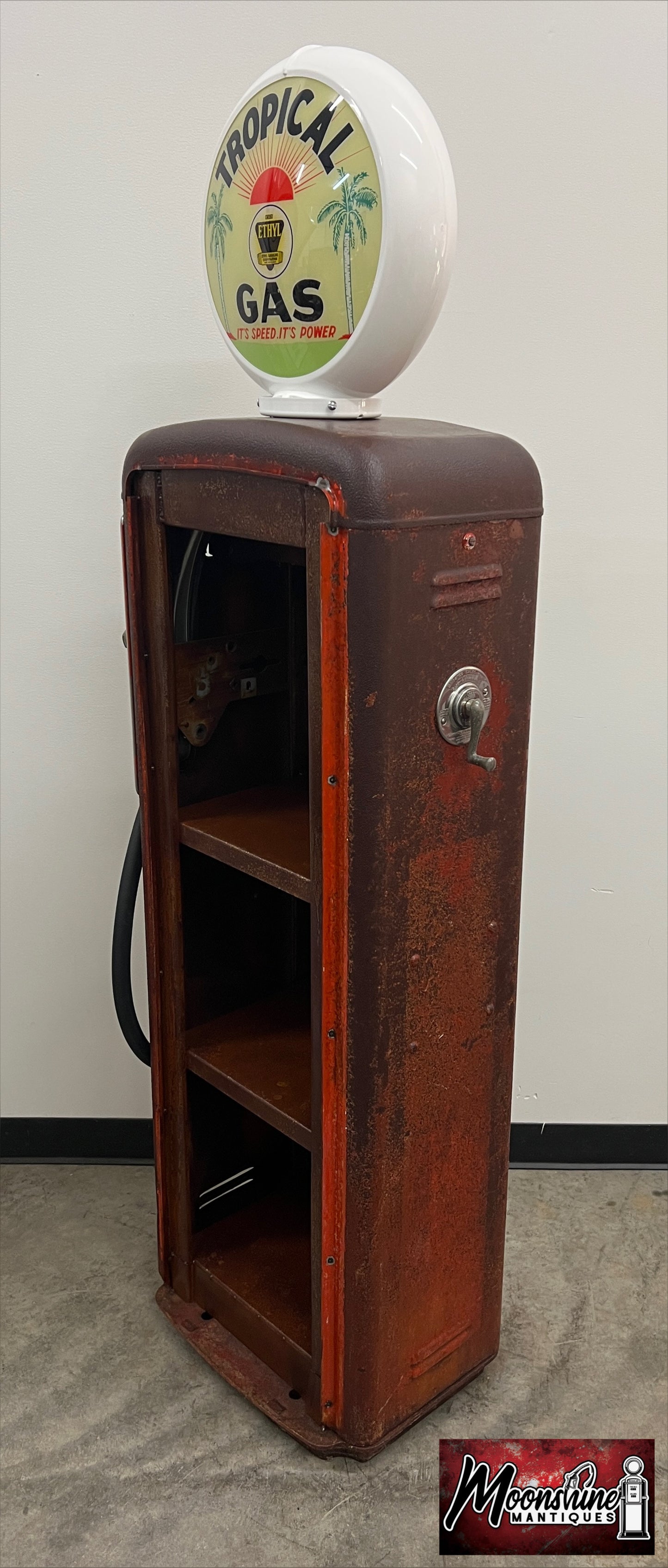 Rustoration 1950's TROPICAL GASOLINE Gilbarco Gas Pump w/ Shelves - Mancave Decor - Free Shipping!