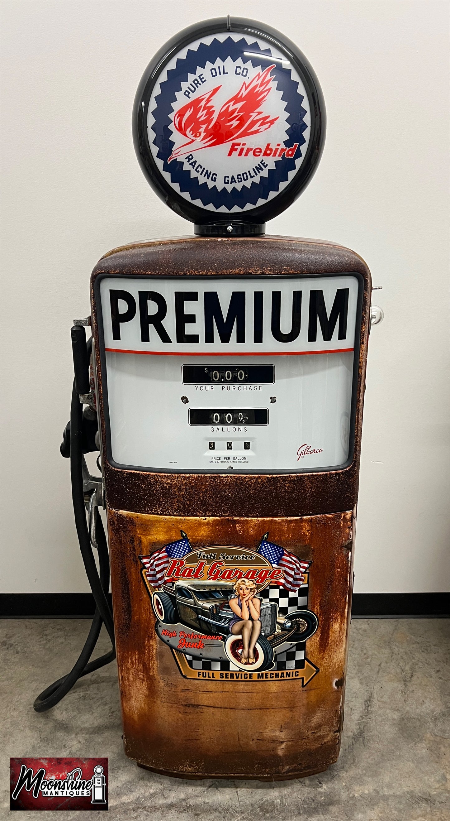 1950’s PURE FIREBIRD Rat Rod Garage Gilbarco Gas Pump - Rustoration - Shipping Available!