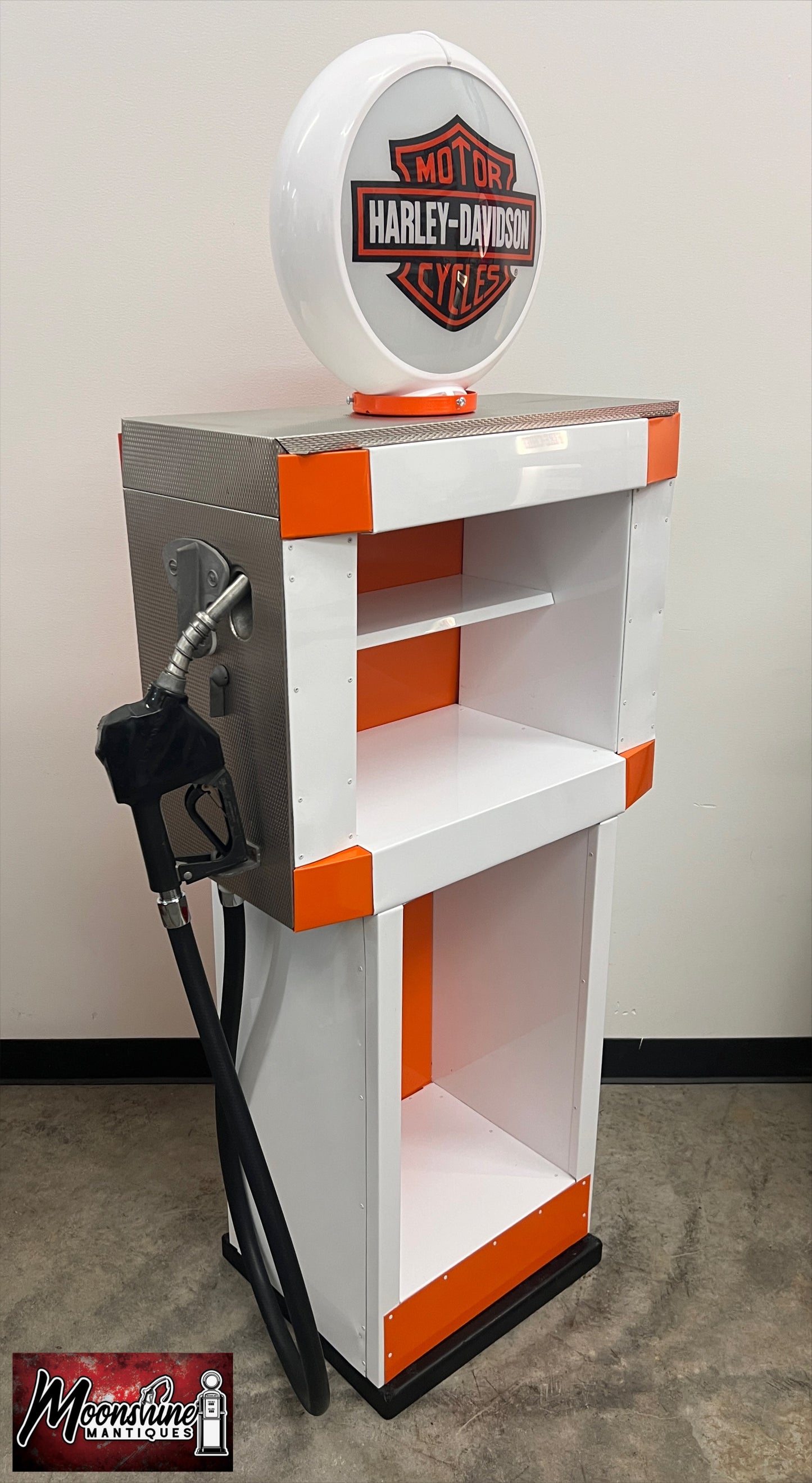 Custom 1960’s HARLEY DAVIDSON MOTORCYCLES Tokheim Gas Pump w/ Display Shelves - Free Shipping!