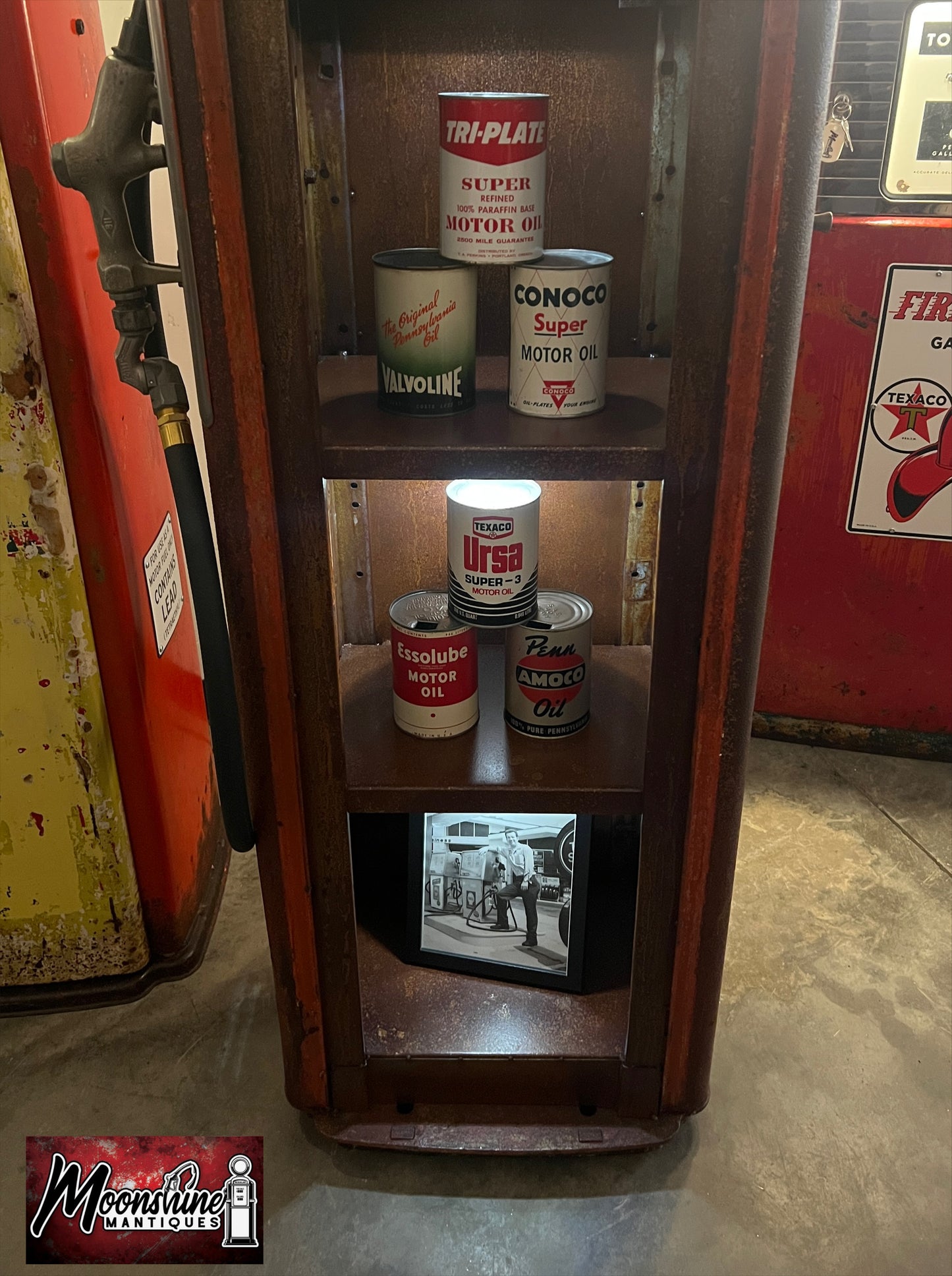 Rustoration 1950's TROPICAL GASOLINE Gilbarco Gas Pump w/ Shelves - Mancave Decor - Free Shipping!