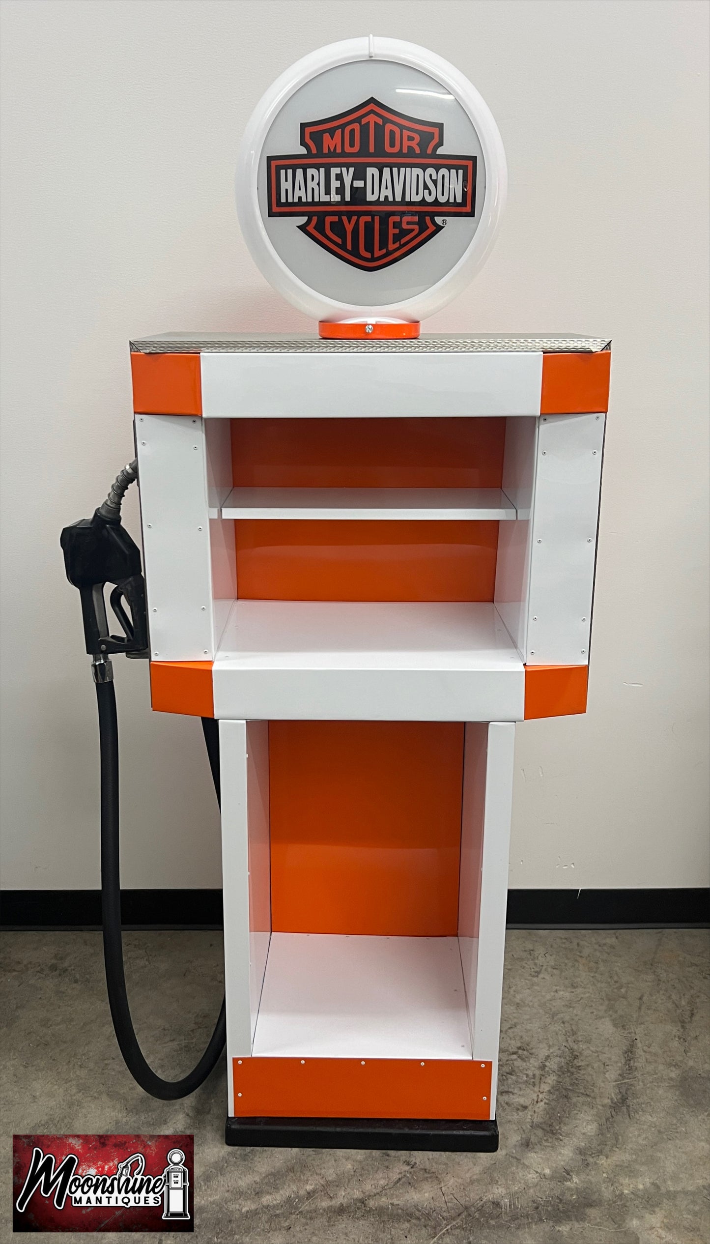 Custom 1960’s HARLEY DAVIDSON MOTORCYCLES Tokheim Gas Pump w/ Display Shelves - Free Shipping!