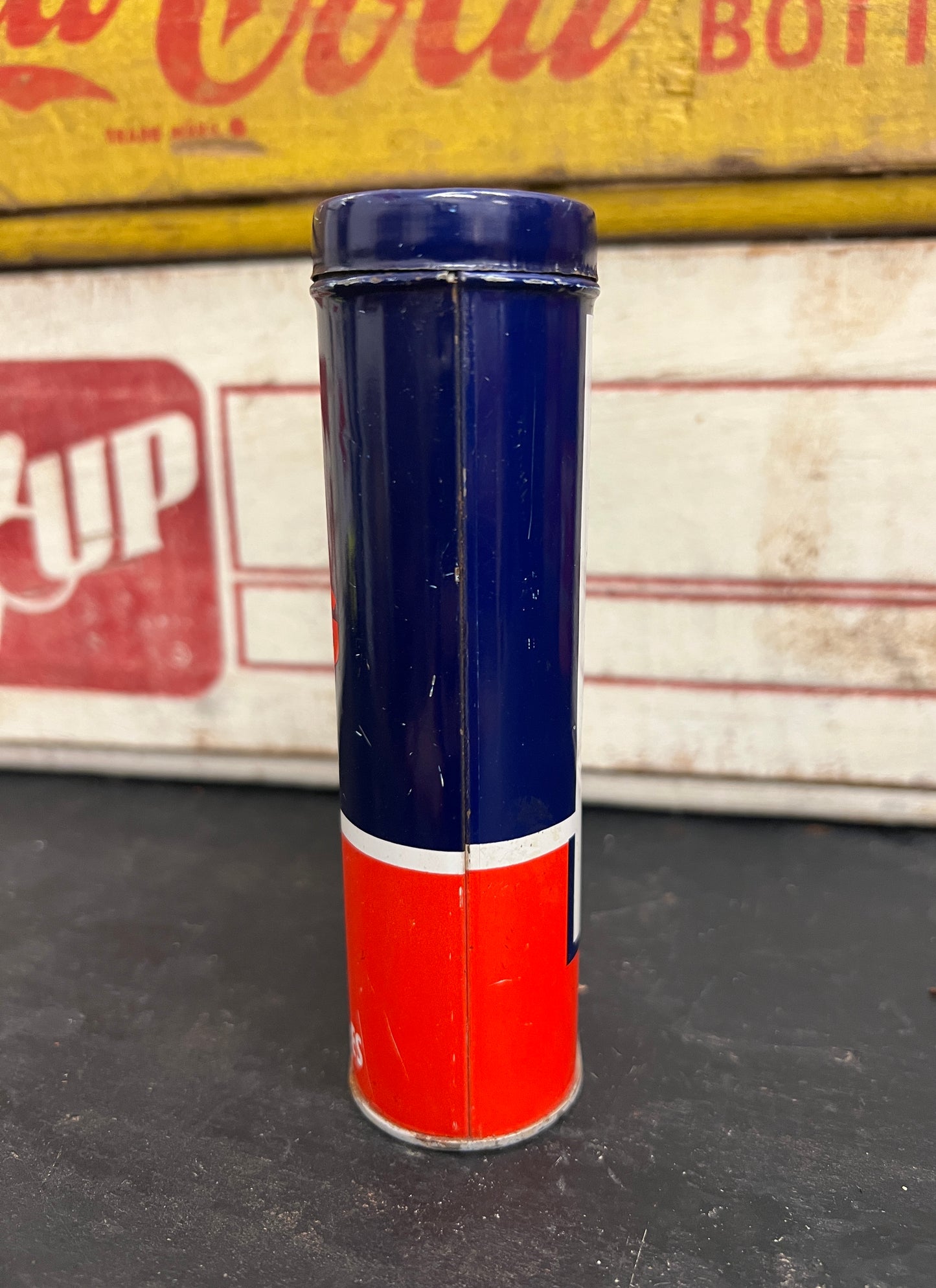1950’s ATLAS Automobile Polishing Cloth Can w/ Cloth - Gas & Oil - Free Shipping!