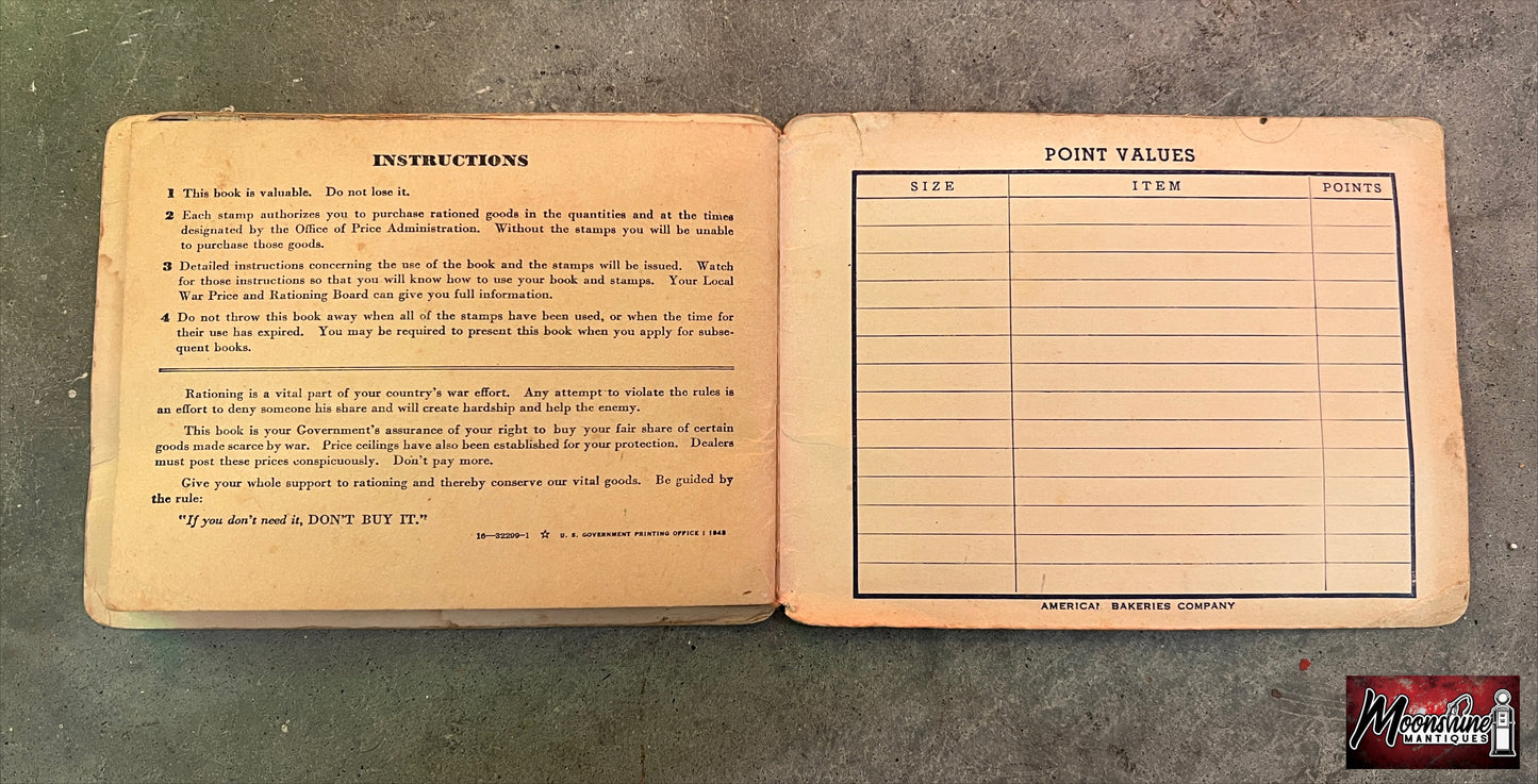 1943 MERITA BREAD Lone Ranger WWII War Ration Book - Free Shipping!