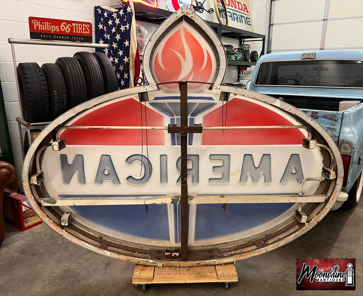 Vtg. 1960’s AMERICAN GASOLINE Service Station Sign - Shipping Available!