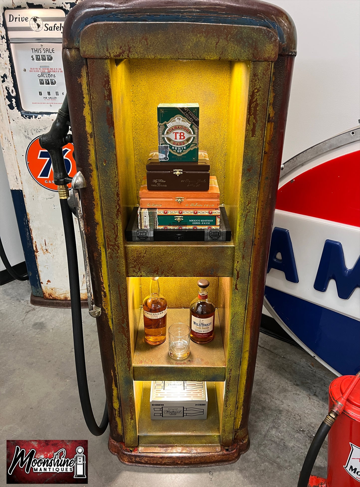 Rustoration 1940’s RICHFIELD Gilbarco Gas Pump w/ Shelves - Mancave Decor - Free Shipping!