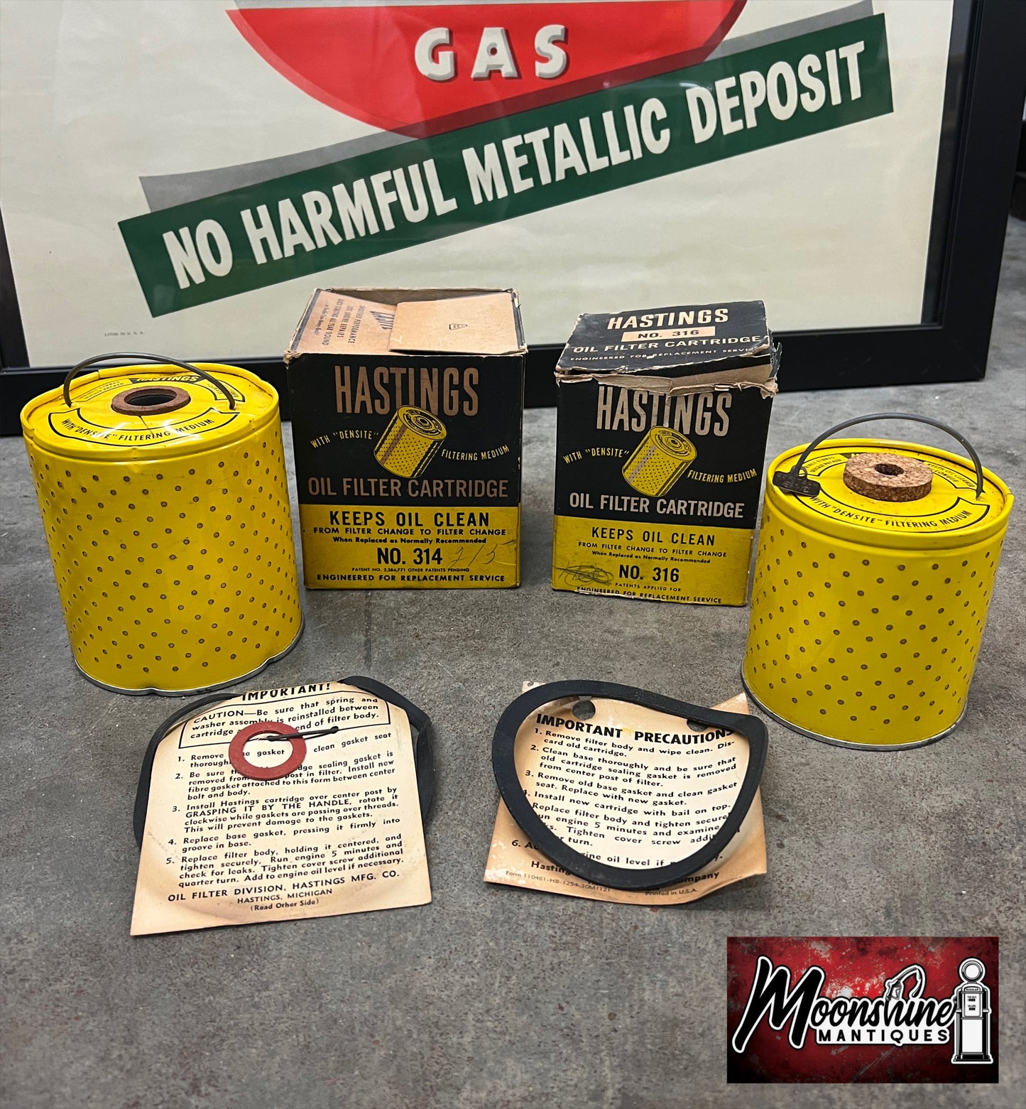 Lot of 2 - Vtg. Hastings Oil Filter Cartridges - NOS - Free Shipping!