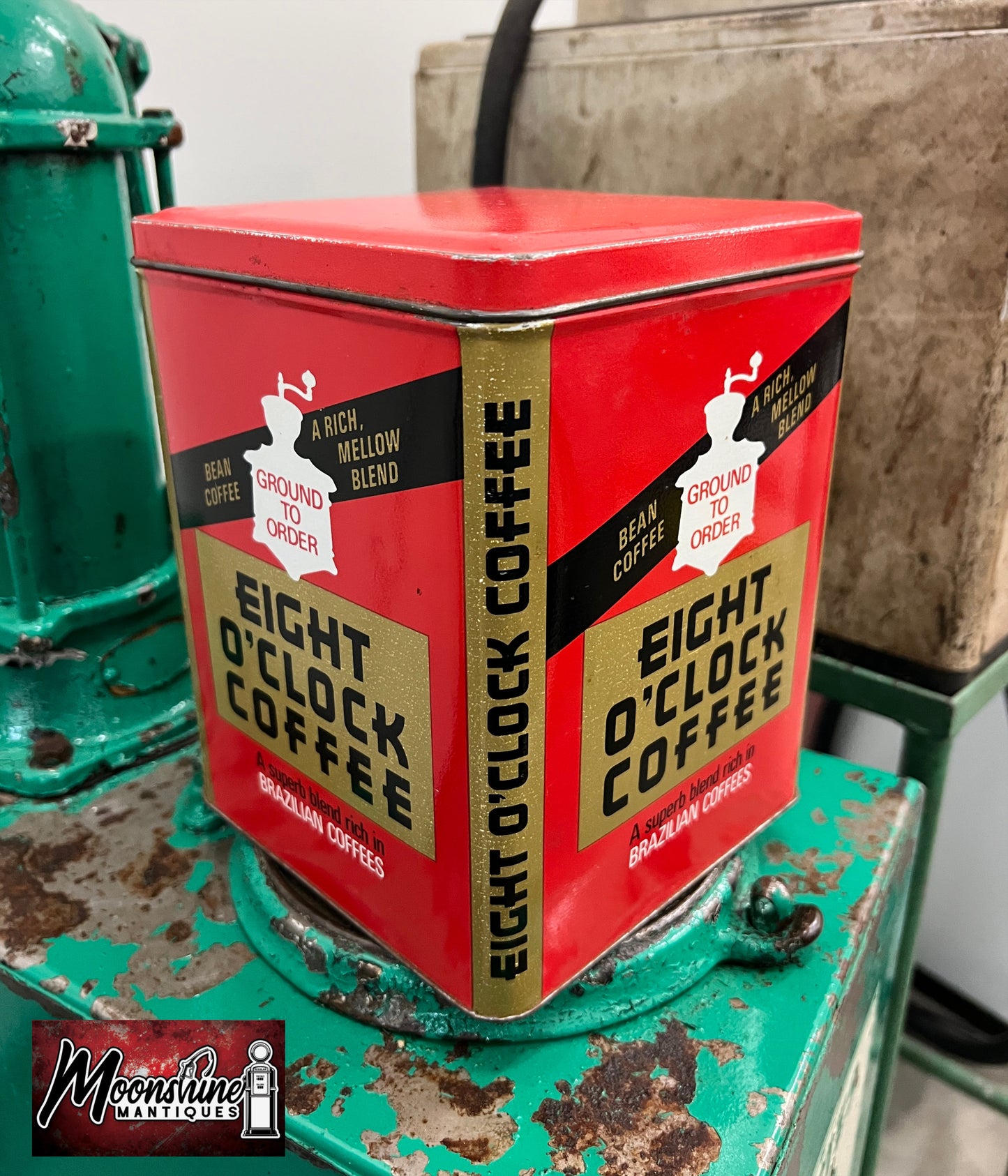 Vtg. EIGHT O'CLOCK COFFEE Tin Can - Free Shipping!