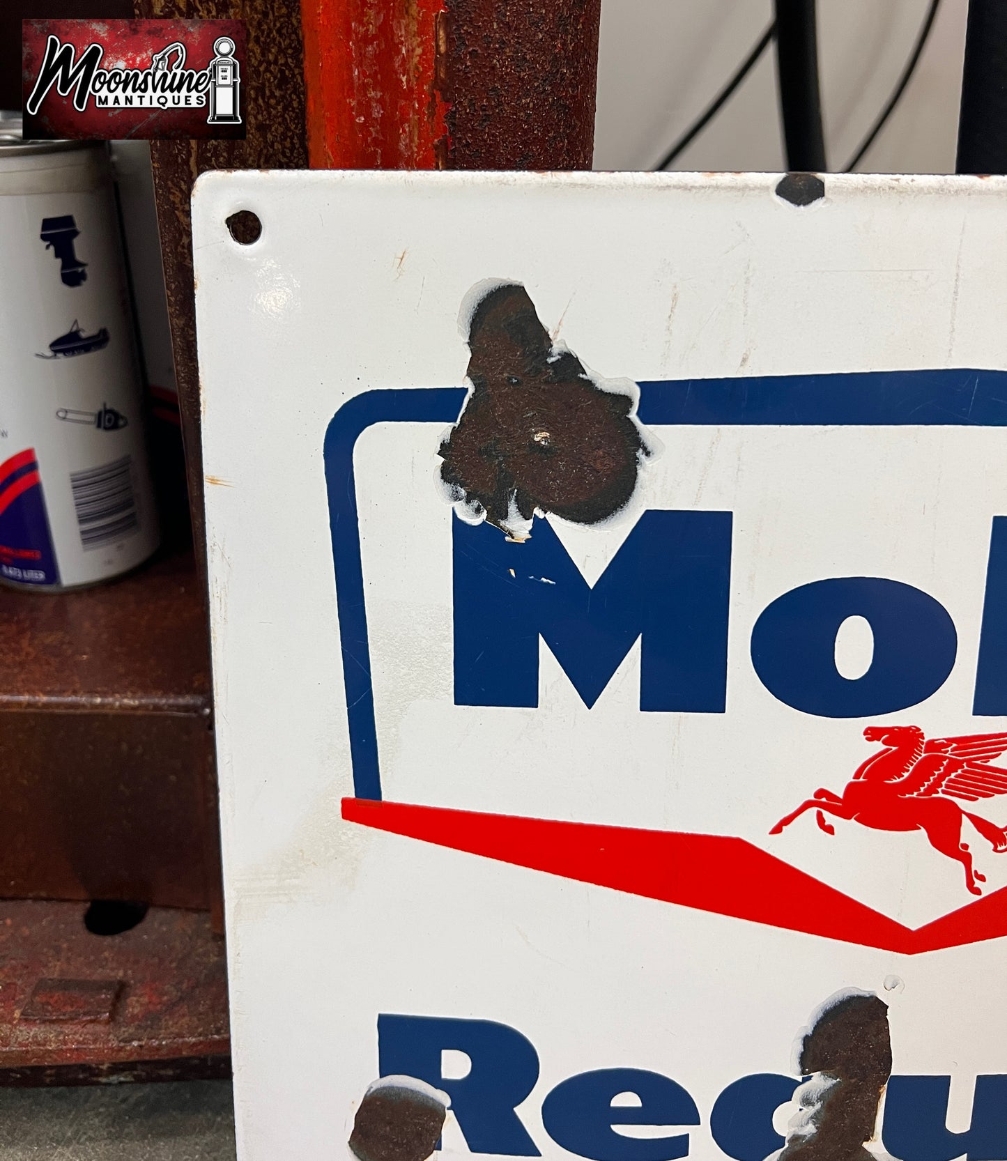 1960's MOBIL GASOLINE Porcelain Gas Pump Plate Sign - Gas & Oil - Free Shipping!