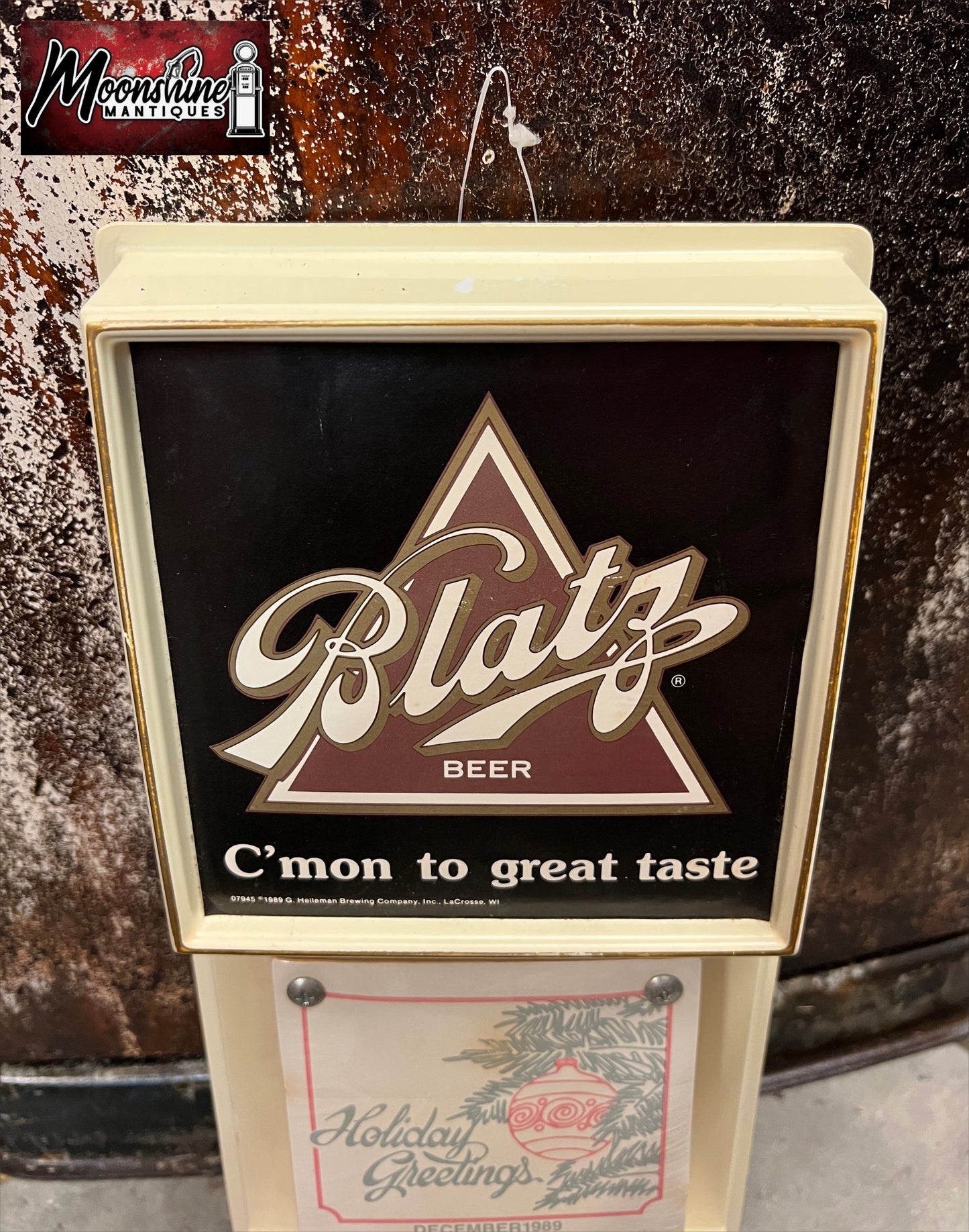 Vtg. 1989 BLATZ BEER Calendar Sign - Free Shipping!
