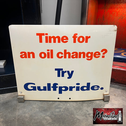 Original 1960’s GULF Gulfpride Motor Oil Sign - Gas & Oil - Free Shipping!