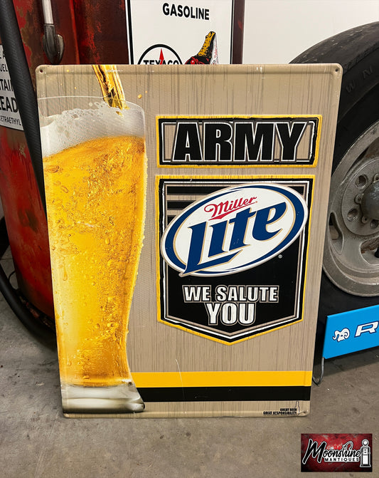 RARE Miller Lite ARMY We Salute You Beer Sign - Free Shipping!
