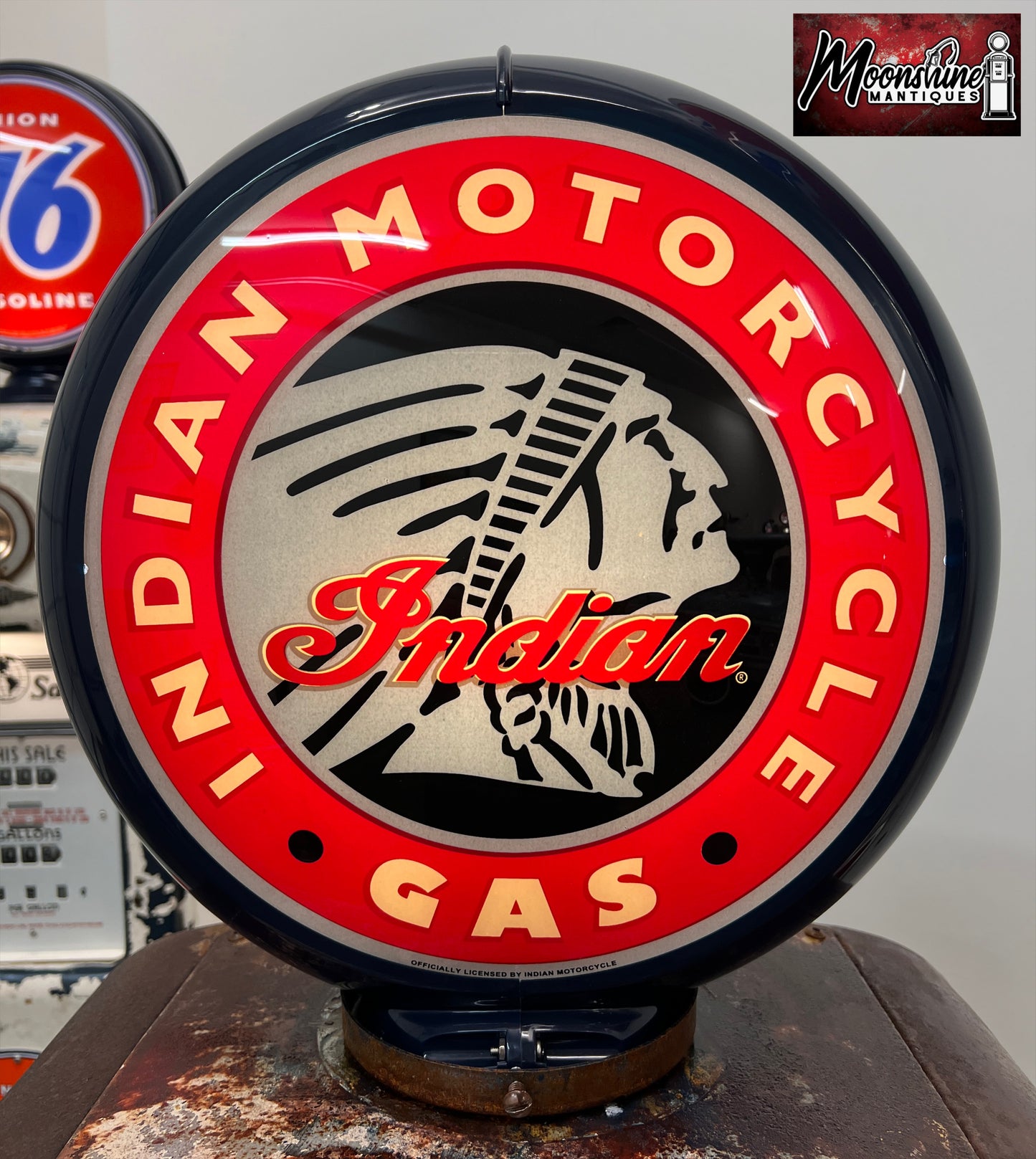 Rustoration 1940s INDIAN MOTORCYCLE Gilbarco Gas Pump w/ Shelves - Mancave Decor - Free Shipping!