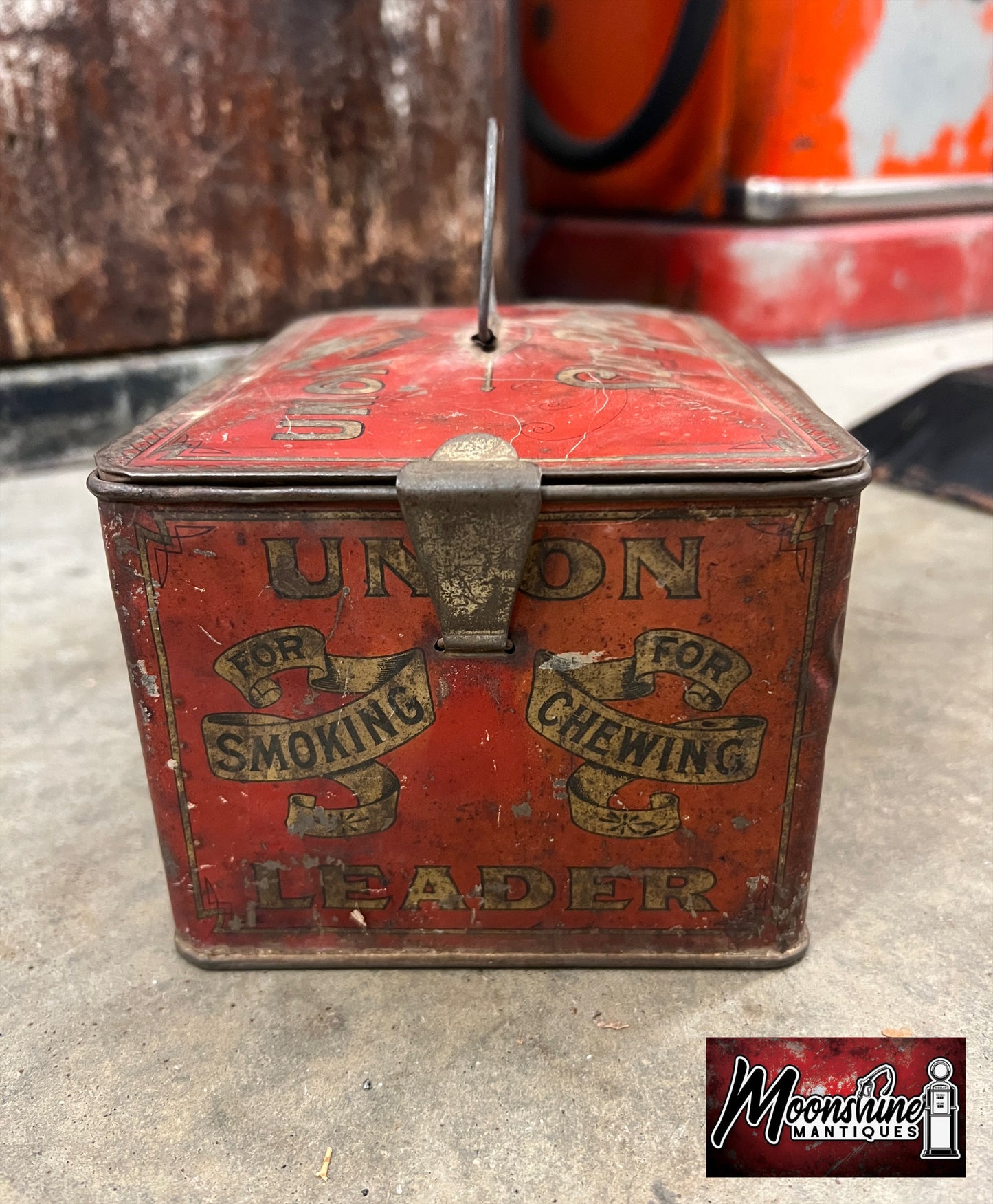 Vtg. UNION LEADER Smoking / Chewing Tobacco Tin - Free Shipping!