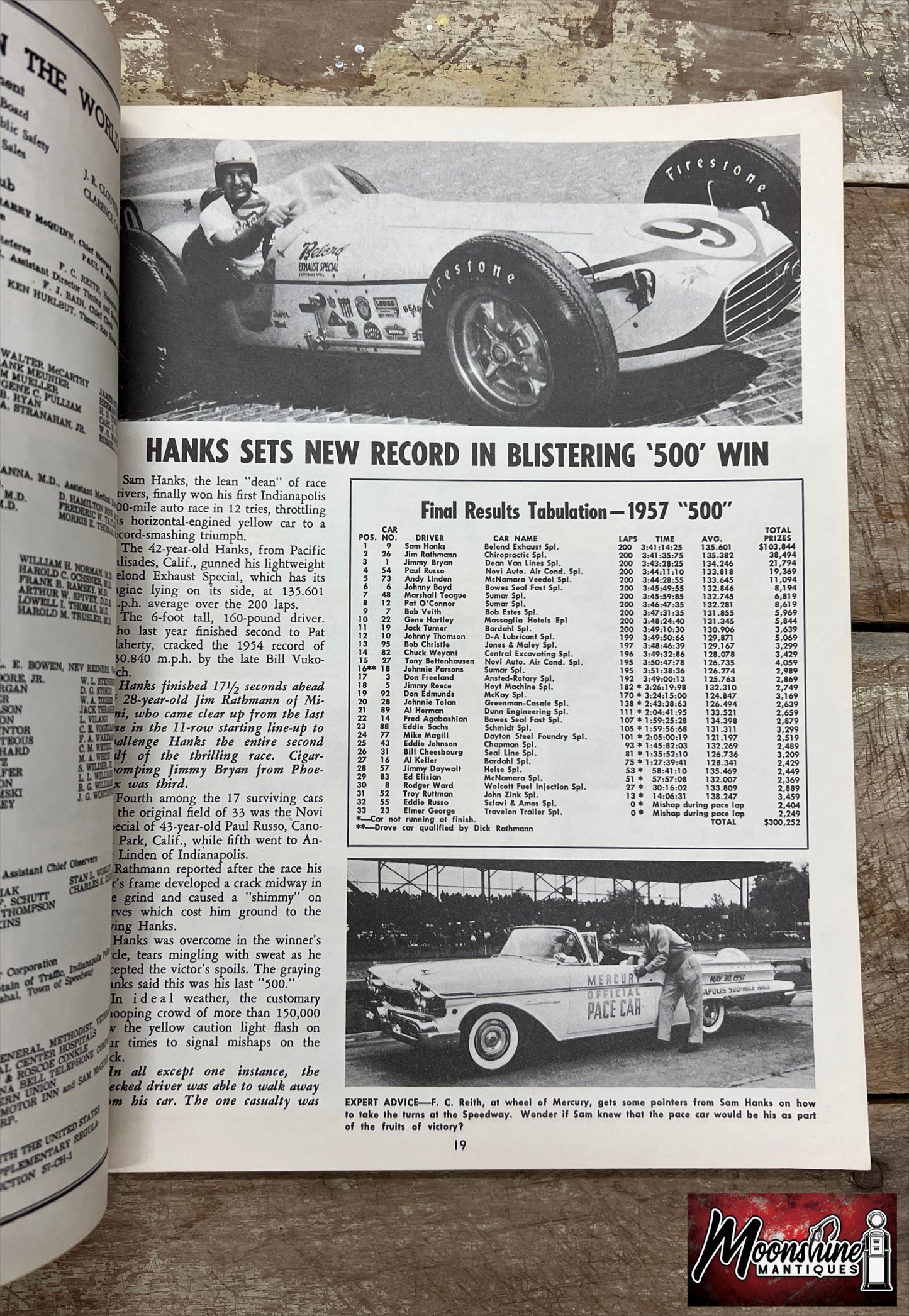 Floyd Clymer's 1957 Indianapolis 500 Race Yearbook - Free Shipping!