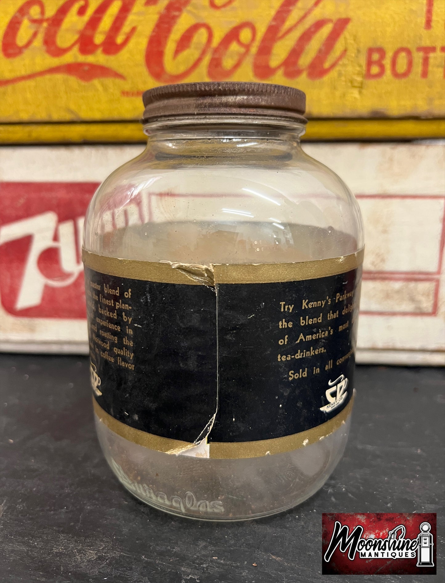 Vtg. KENNY'S NORWOOD COFFEE Jar - Free Shipping!