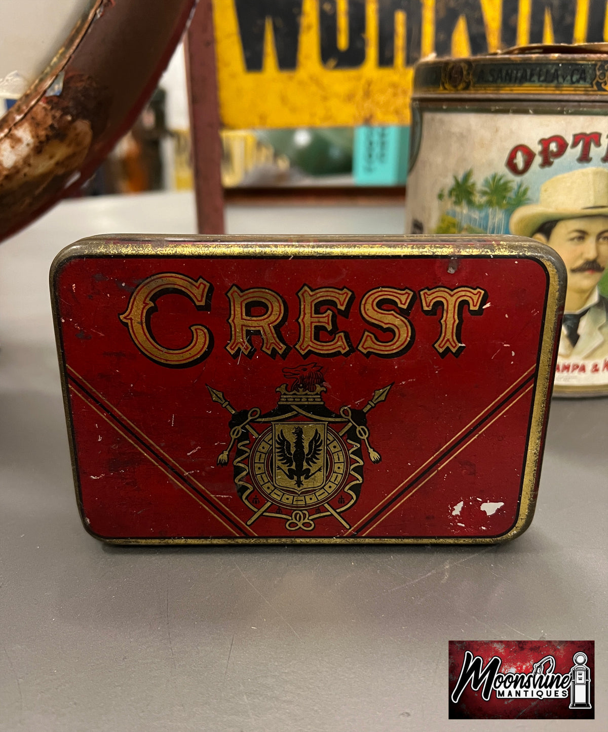 Vtg. CREST Cigar Tin - Free Shipping!