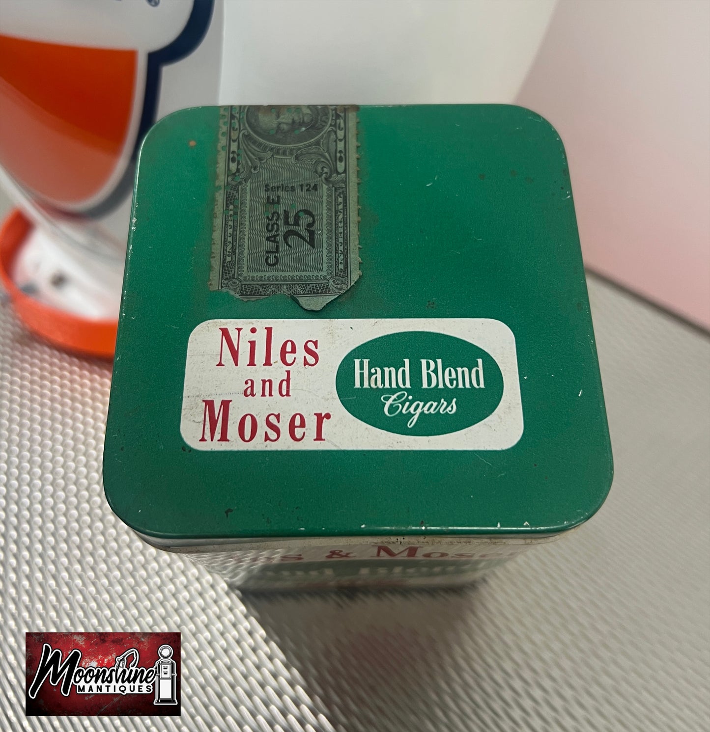 Vtg. NILES & MOSER Cigar Tin w/ Store Display Card - Free Shipping!