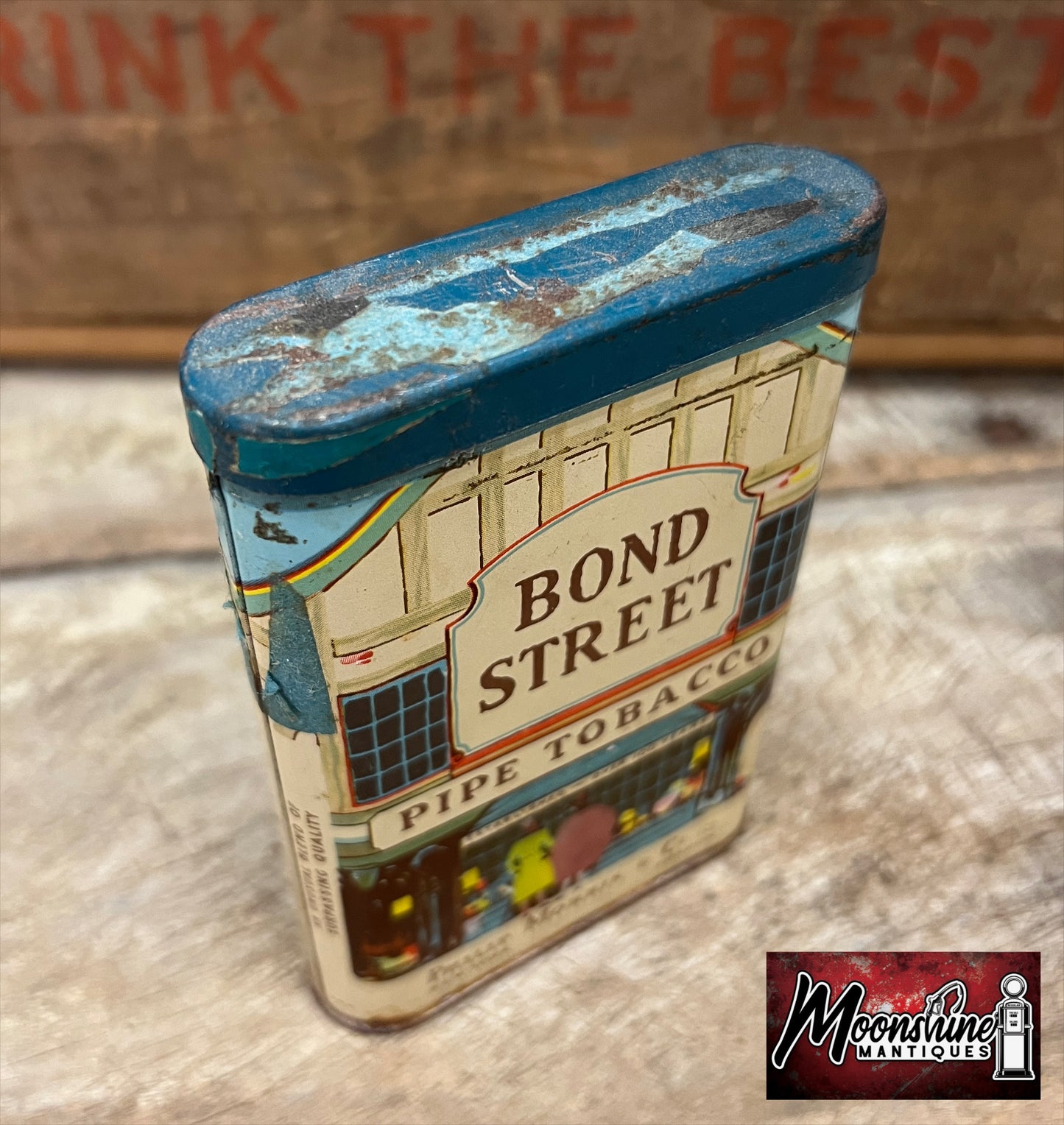 Vtg. BOND STREET Pipe Tobacco Pocket Tin - Philip Morris - Free Shipping!