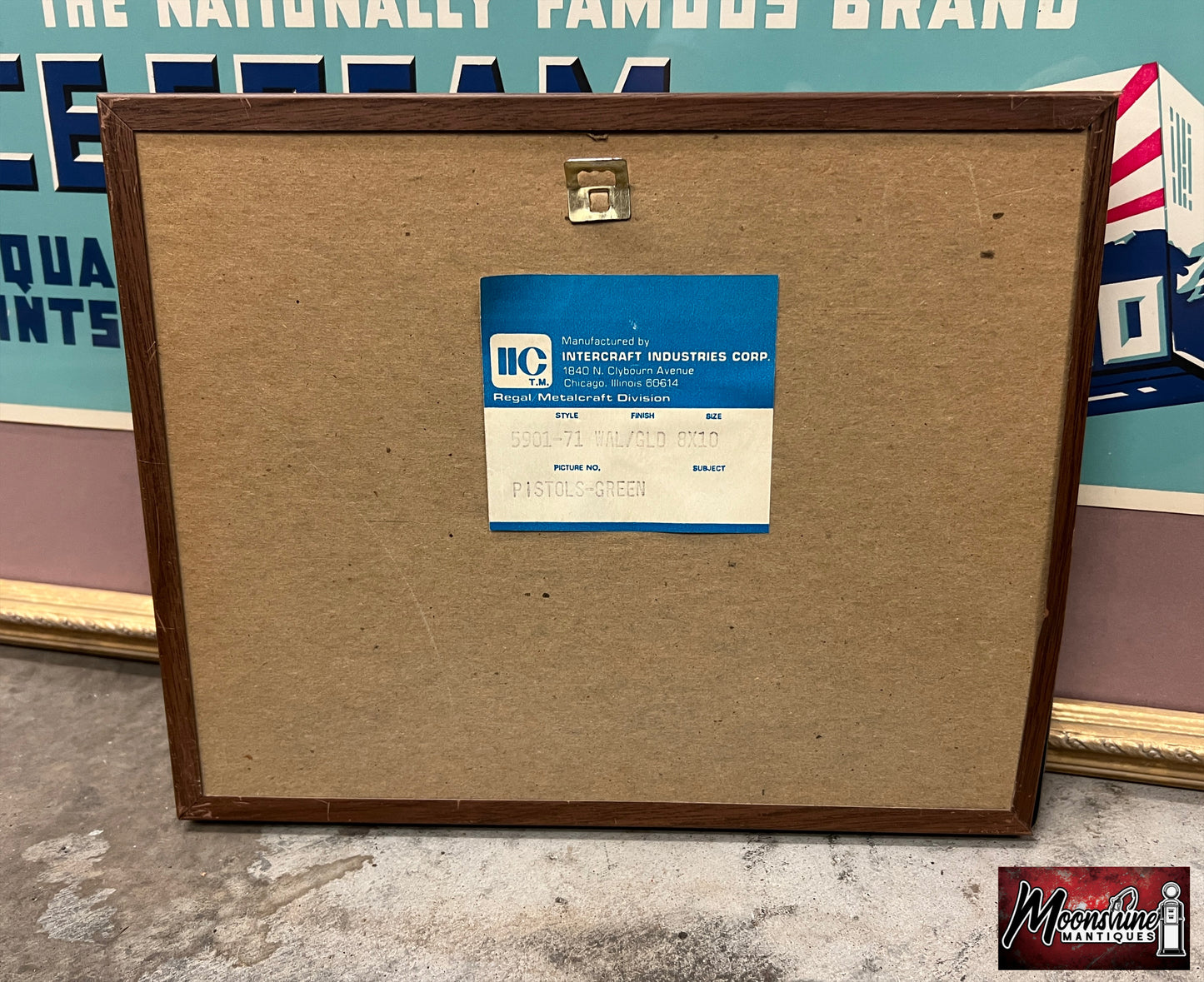 Vtg. 1970's Intercraft Industries COLT 45 Pistol Shadow Box - Free Shipping!