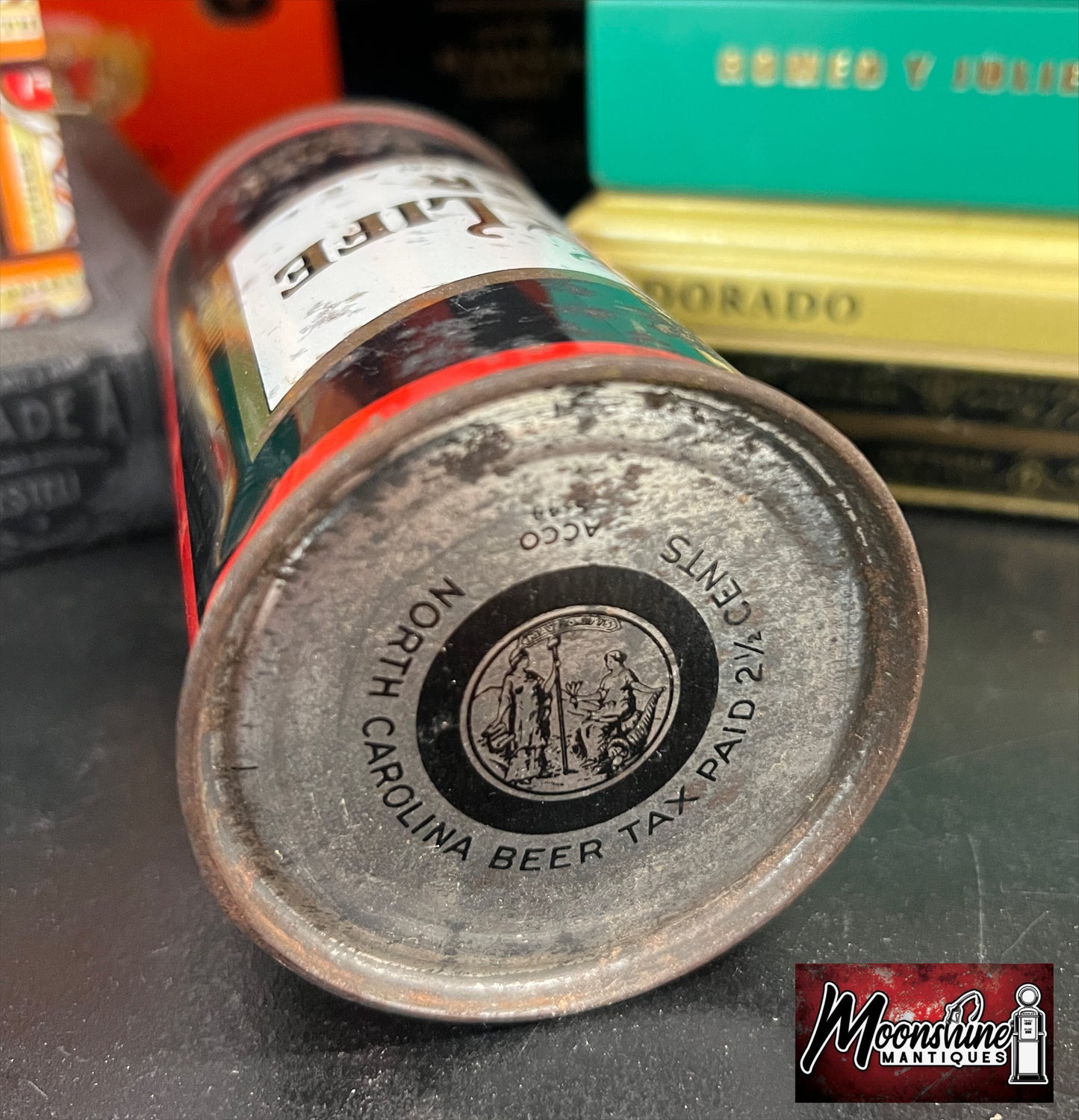 Vtg. MILLER High Life Beer Can - North Carolina Tax Lid - Free Shipping!